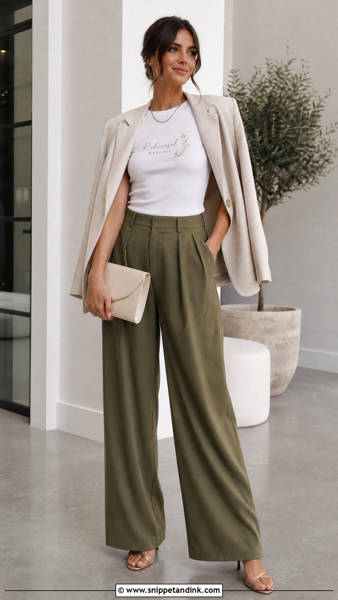 Rehearsal Wedding T Shirt With Wide Leg Pants - Snippet and Ink - 20 Wedding T Shirts Ideas