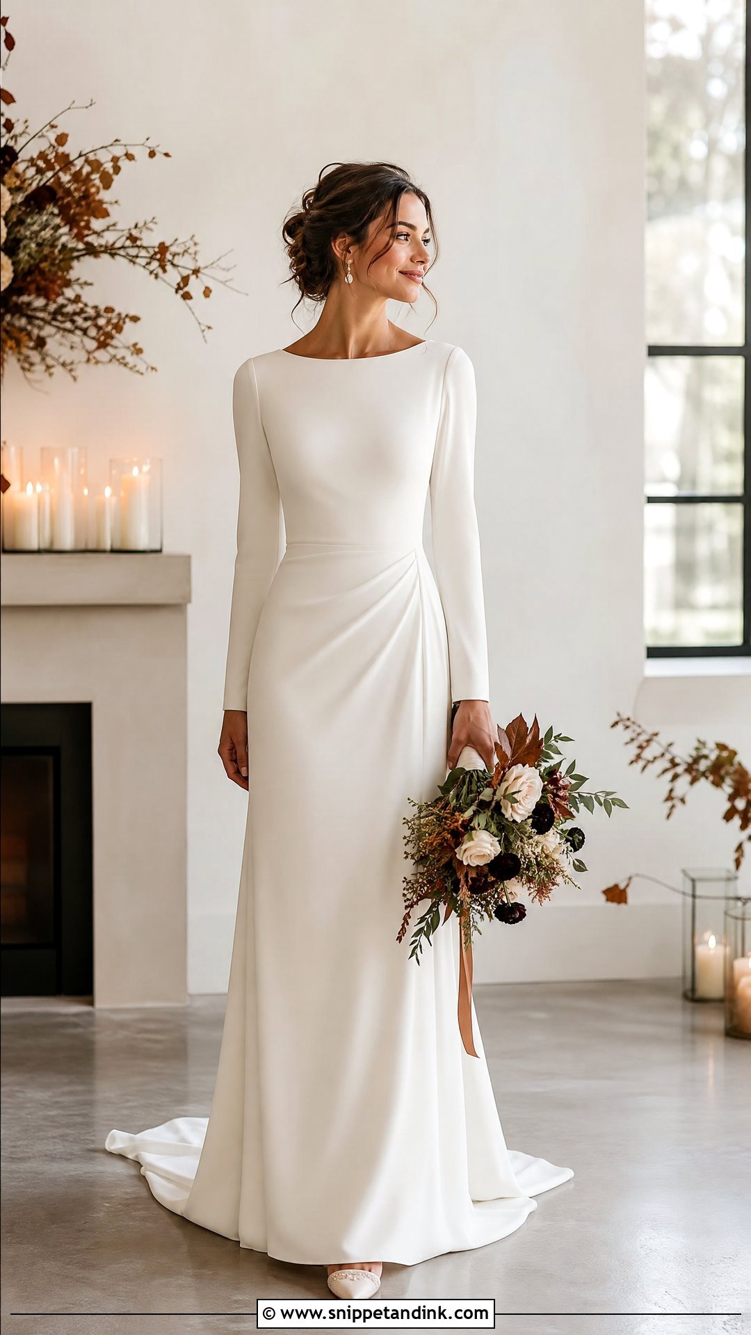Relaxed Long Sleeve Wedding Dress - Snippet and Ink - 25 Relaxed Wedding Dress Ideas