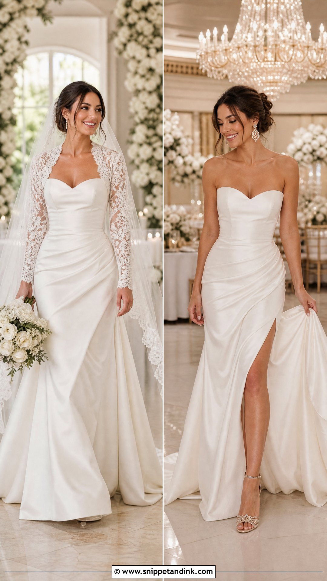 Removable Lace Bolero Ceremony And Reception Look - Snippet and Ink - 25 Lace Bolero Wedding Ideas