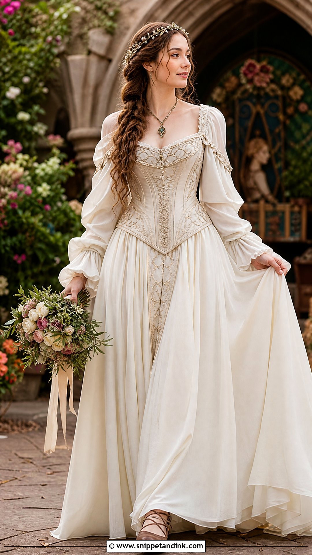 Renaissance Corset Medieval Fantasy Wedding Dress - Snippet and Ink - 25 Medieval Fantasy Wedding Dress Ideas