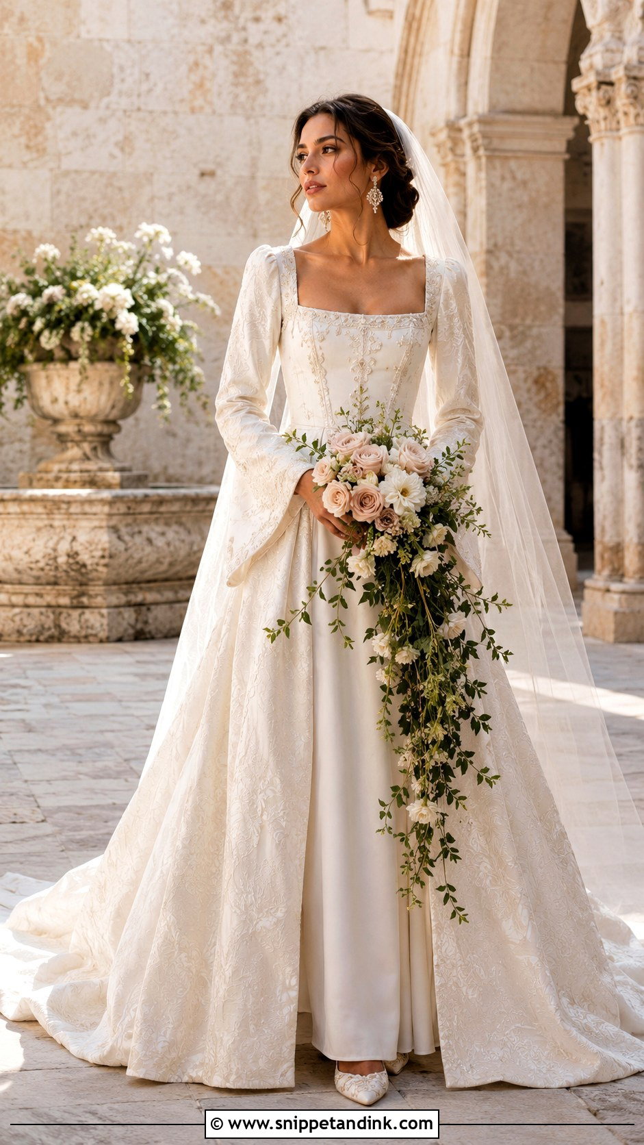 Renaissance Long Sleeve Wedding Dress - Snippet and Ink - 20 Fairytale Wedding Dress Long Sleeve Ideas