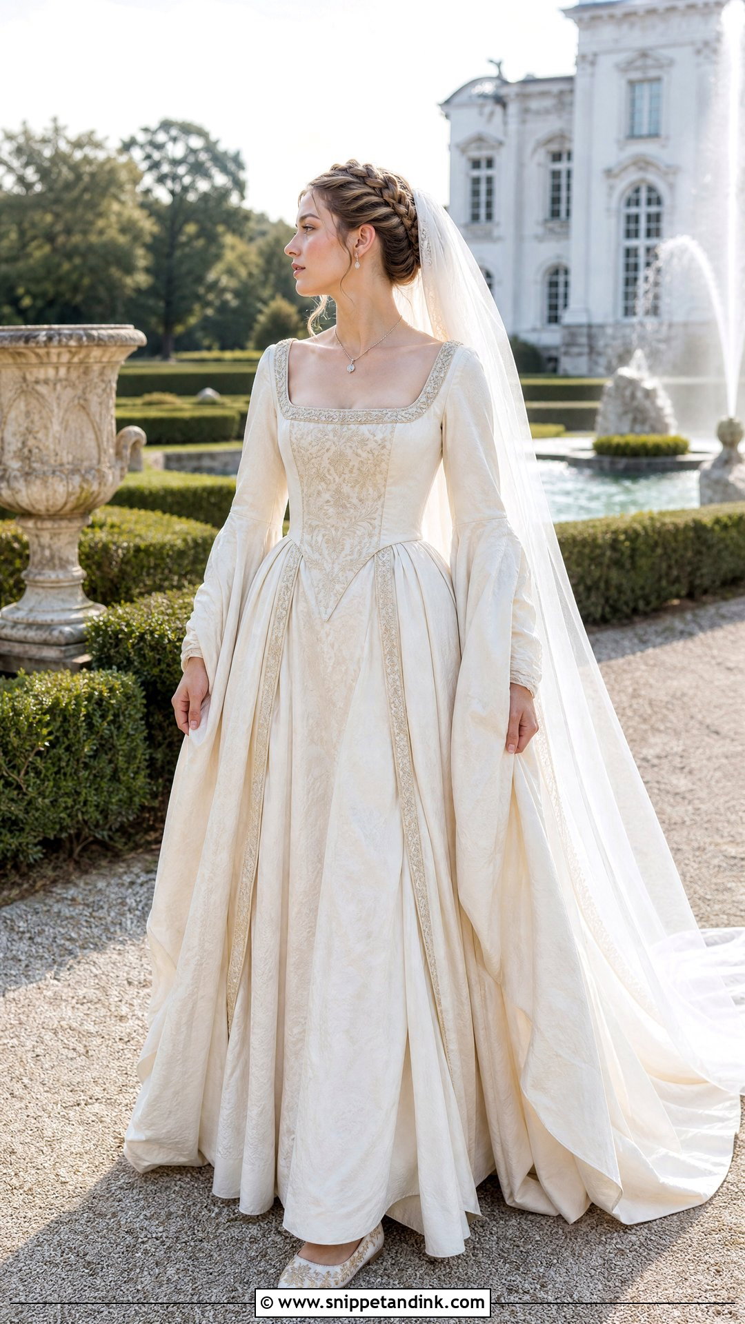 Renaissance Square Neck Wedding Dress - Snippet and Ink - 25 Old Fashioned Wedding Dress Ideas
