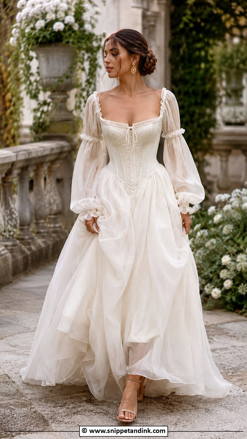 Renaissance Wedding Dress With Corset Bodice - Snippet and Ink - 30 Fantasy Inspired Wedding Dress Ideas