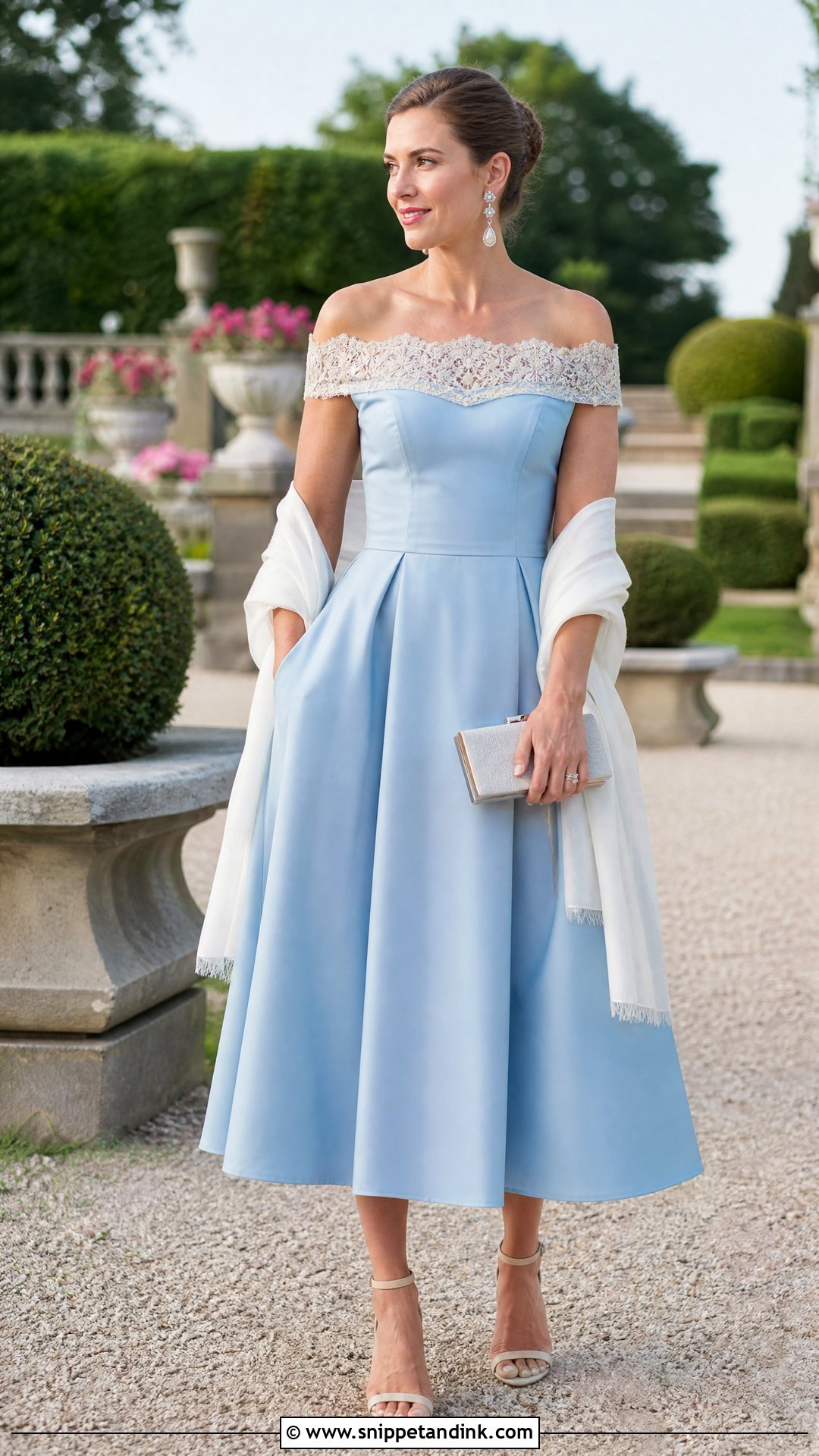 Repurposed Wedding Dress Off Shoulder Midi Dress - Snippet and Ink - 25 Repurposed Wedding Dress Ideas