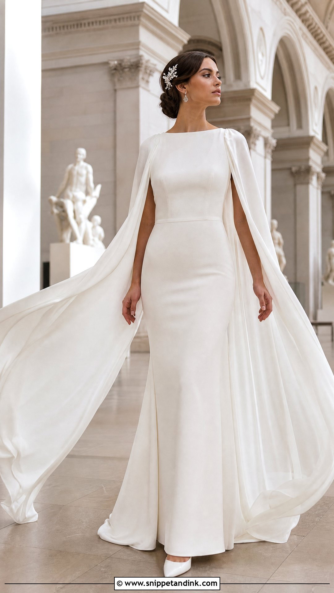 Retro Cape Sleeve Wedding Dress - Snippet and Ink - 20 Retro Wedding Dresses