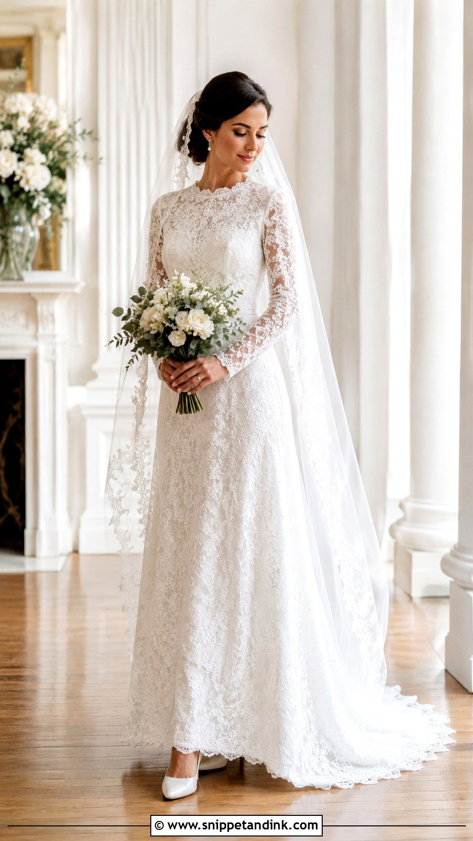 Retro Long Sleeve Lace Wedding Dress - Snippet and Ink - 25 Retro Wedding Dress Ideas
