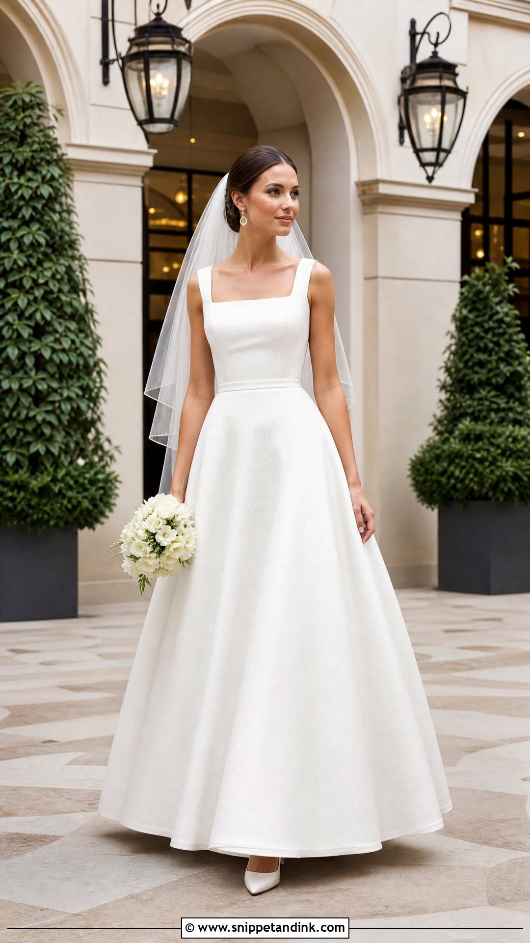 Retro Square Neck Wedding Dress - Snippet and Ink - 20 Retro Wedding Dresses