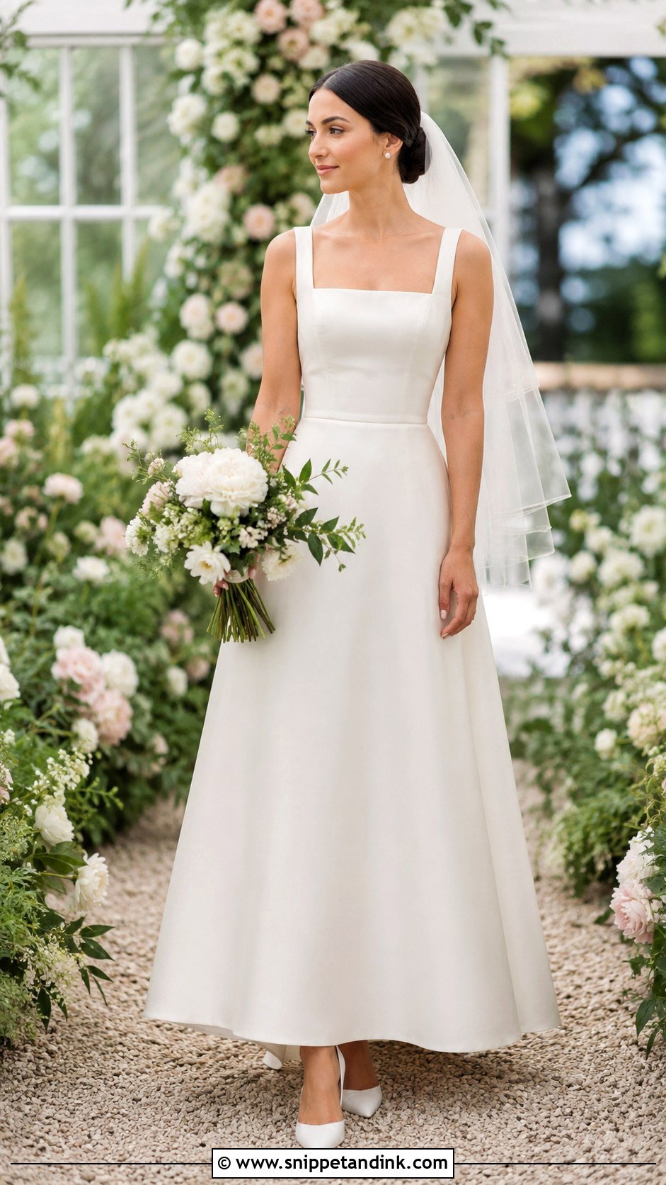 Retro Square Neck Wedding Dress - Snippet and Ink - 25 Retro Wedding Dress Ideas