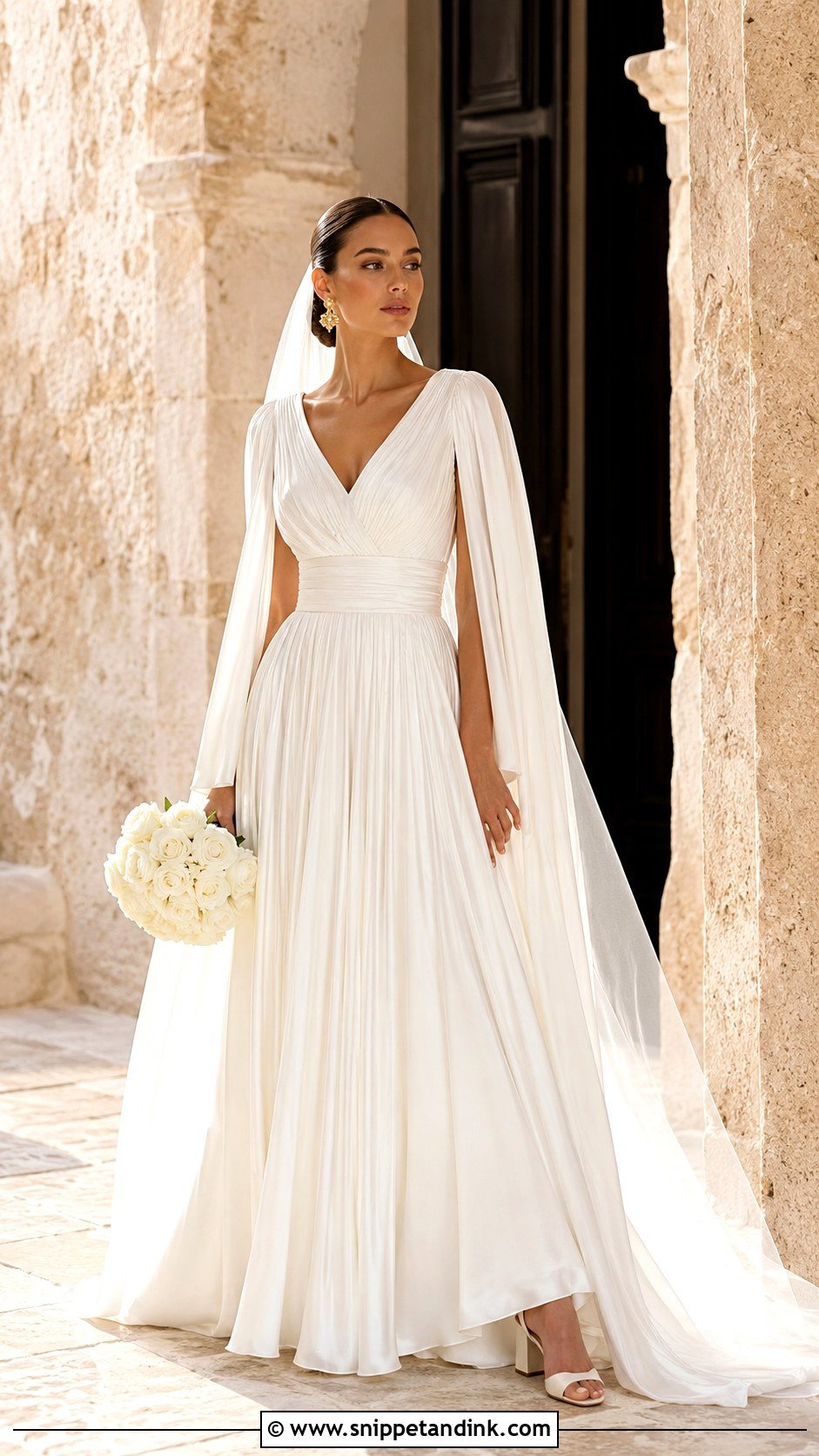 Rhea Pleated Wedding Dress - Snippet and Ink - 20 Greek Goddesses Wedding Dress Ideas