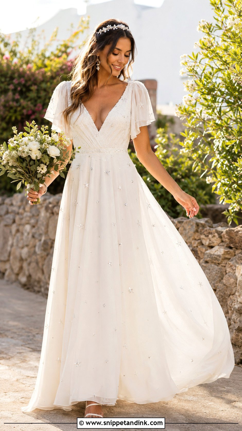 Rhinestone Boho Wedding Dress - Snippet and Ink - 20 Rhinestone Wedding Dress Ideas