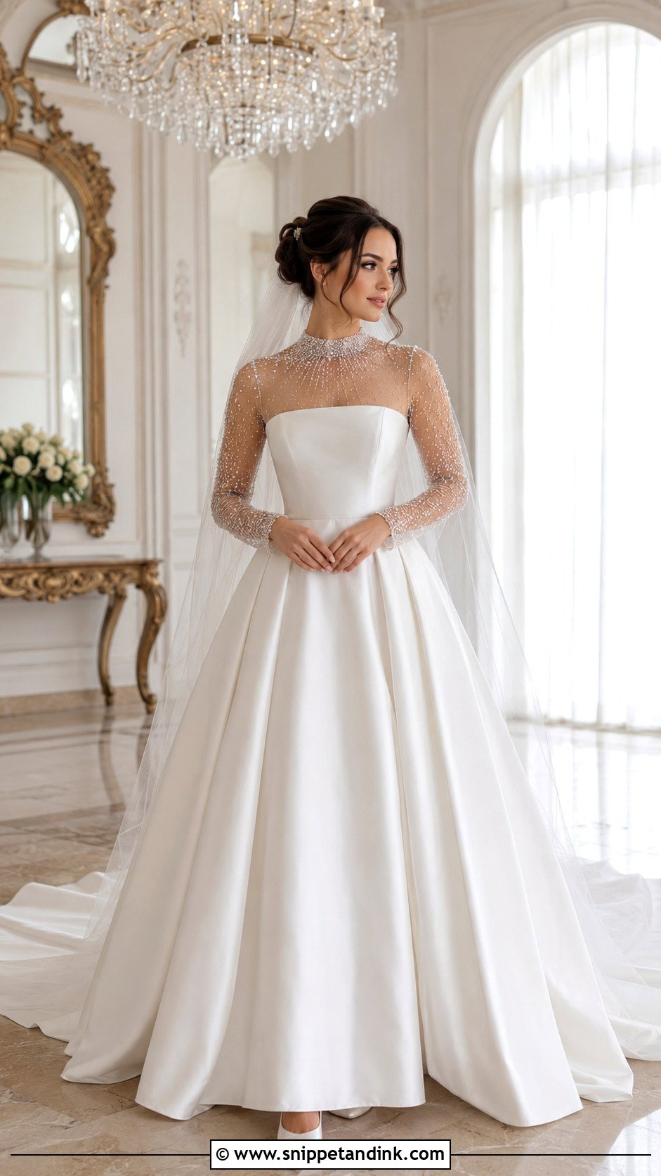 Rhinestone Bridal Shrug With Satin Ball Gown - Snippet and Ink - 20 Bridal Shrug Ideas