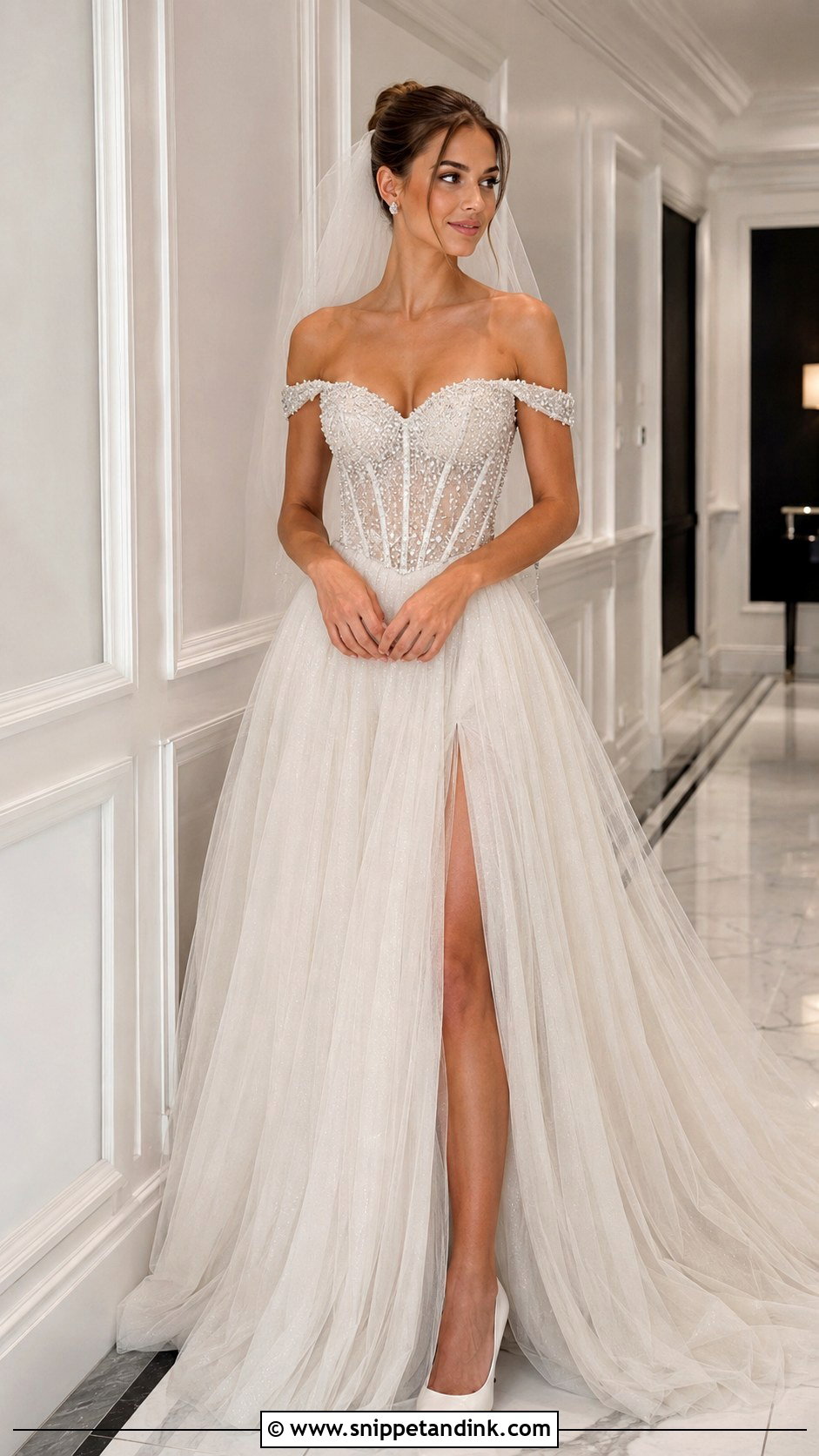Rhinestone Corset Wedding Dress - Snippet and Ink - 20 Shiny Wedding Dress Ideas