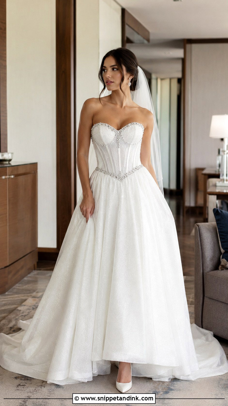 Rhinestone Corset Wedding Dress - Snippet and Ink - 20 Bling Sparkle Wedding Dresses