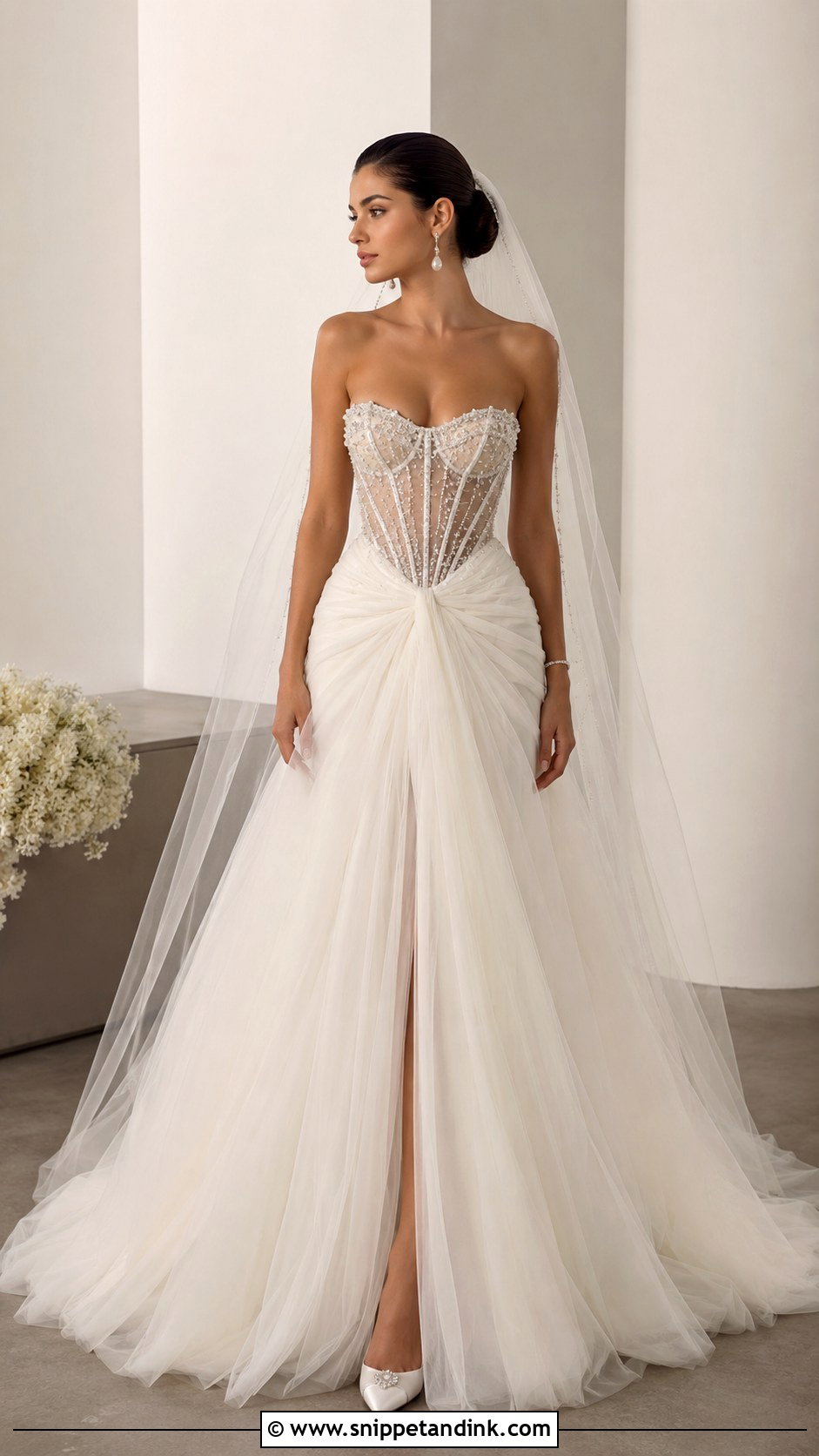 Rhinestone Corset Wedding Dress - Snippet and Ink - 20 Rhinestone Wedding Dress Ideas