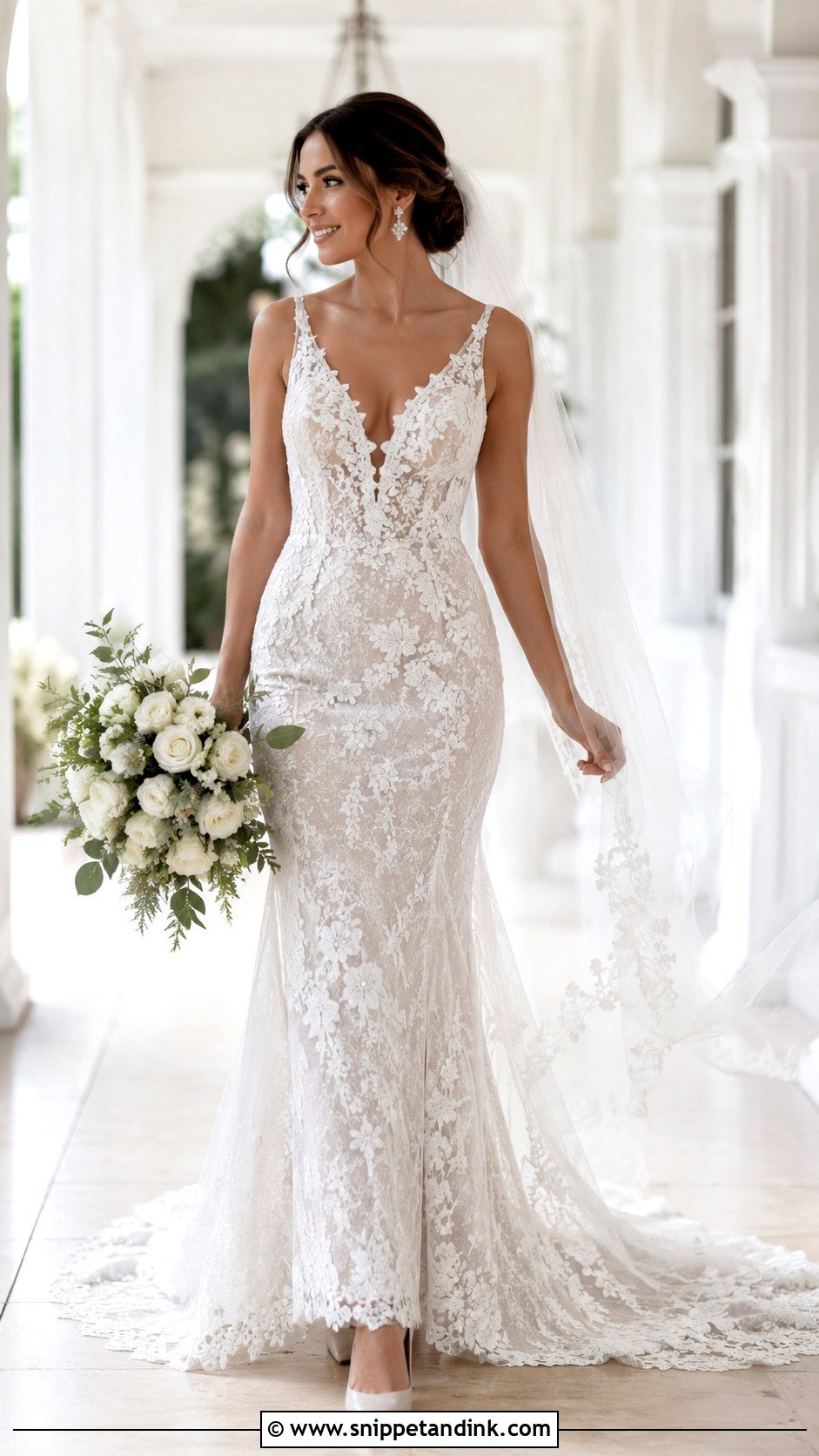 Rhinestone Lace Wedding Dress - Snippet and Ink - 20 Rhinestone Wedding Dress Ideas