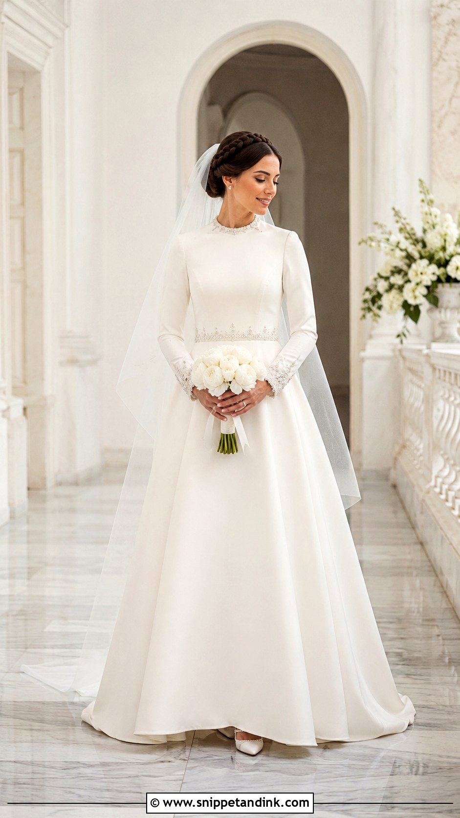 Rhinestone Modest Wedding Dress - Snippet and Ink - 20 Rhinestone Wedding Dress Ideas