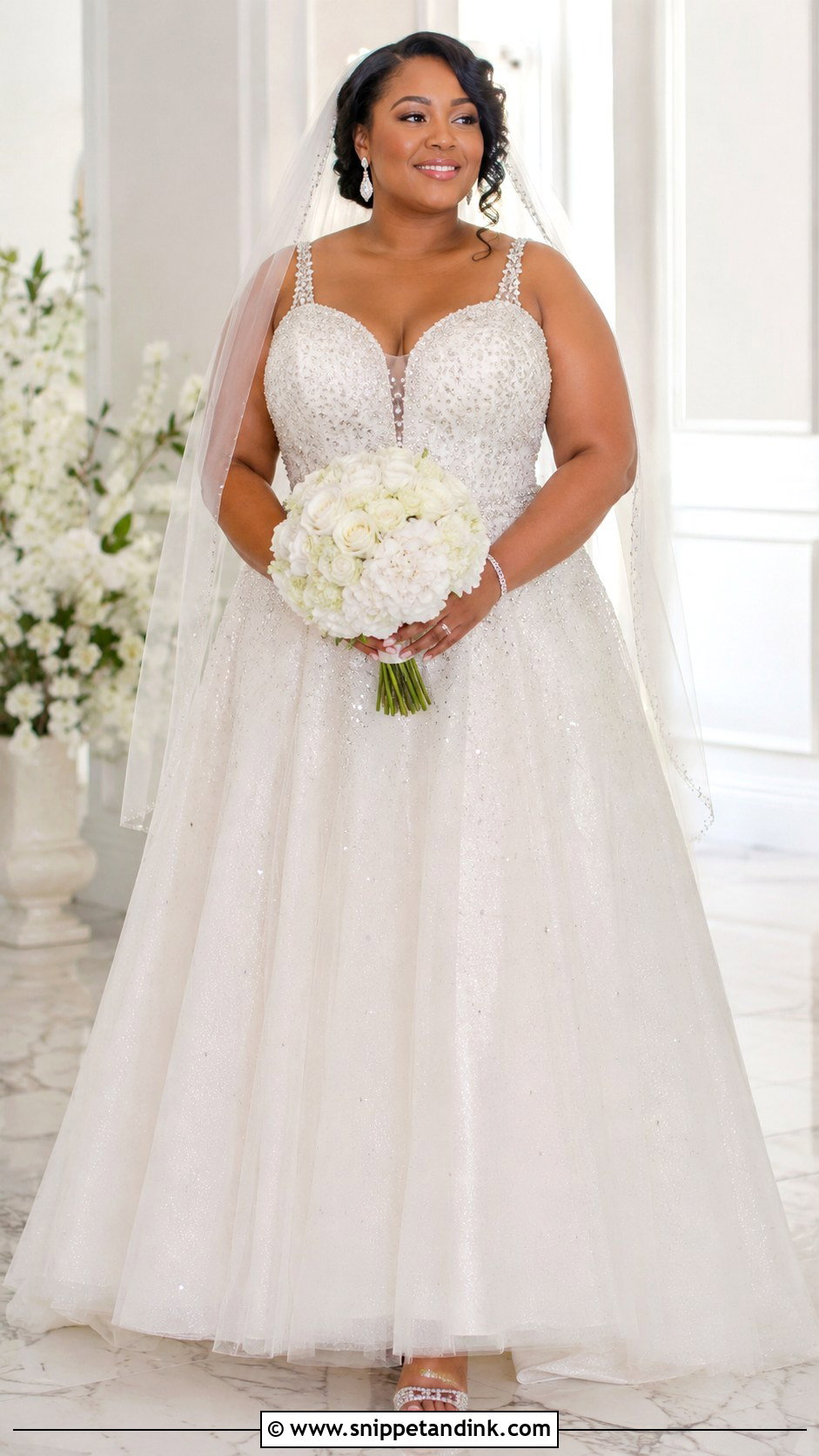 Rhinestone Plus Size Wedding Dress - Snippet and Ink - 20 Rhinestone Wedding Dress Ideas