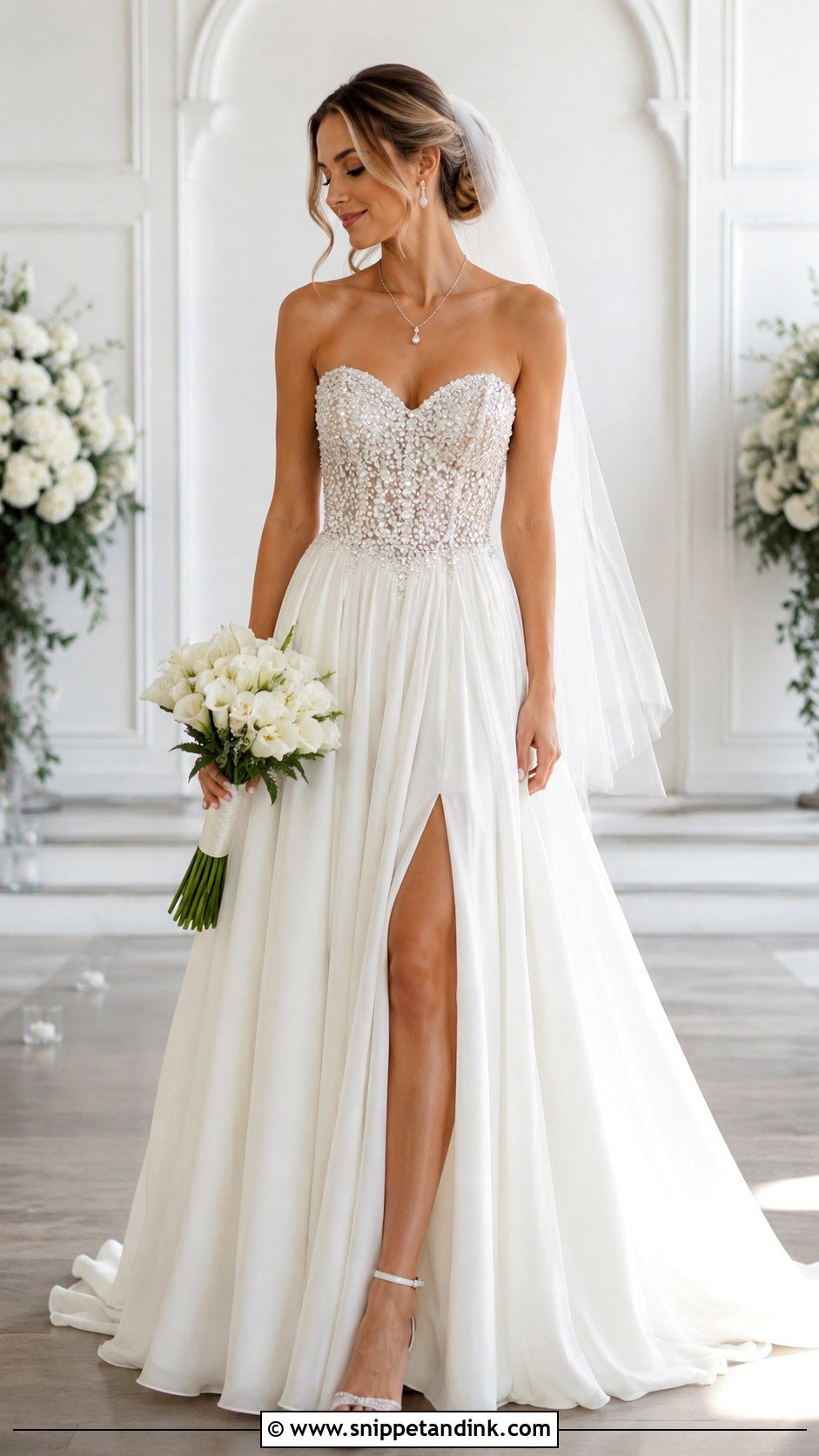 Rhinestone Strapless Wedding Dress - Snippet and Ink - 20 Rhinestone Wedding Dress Ideas