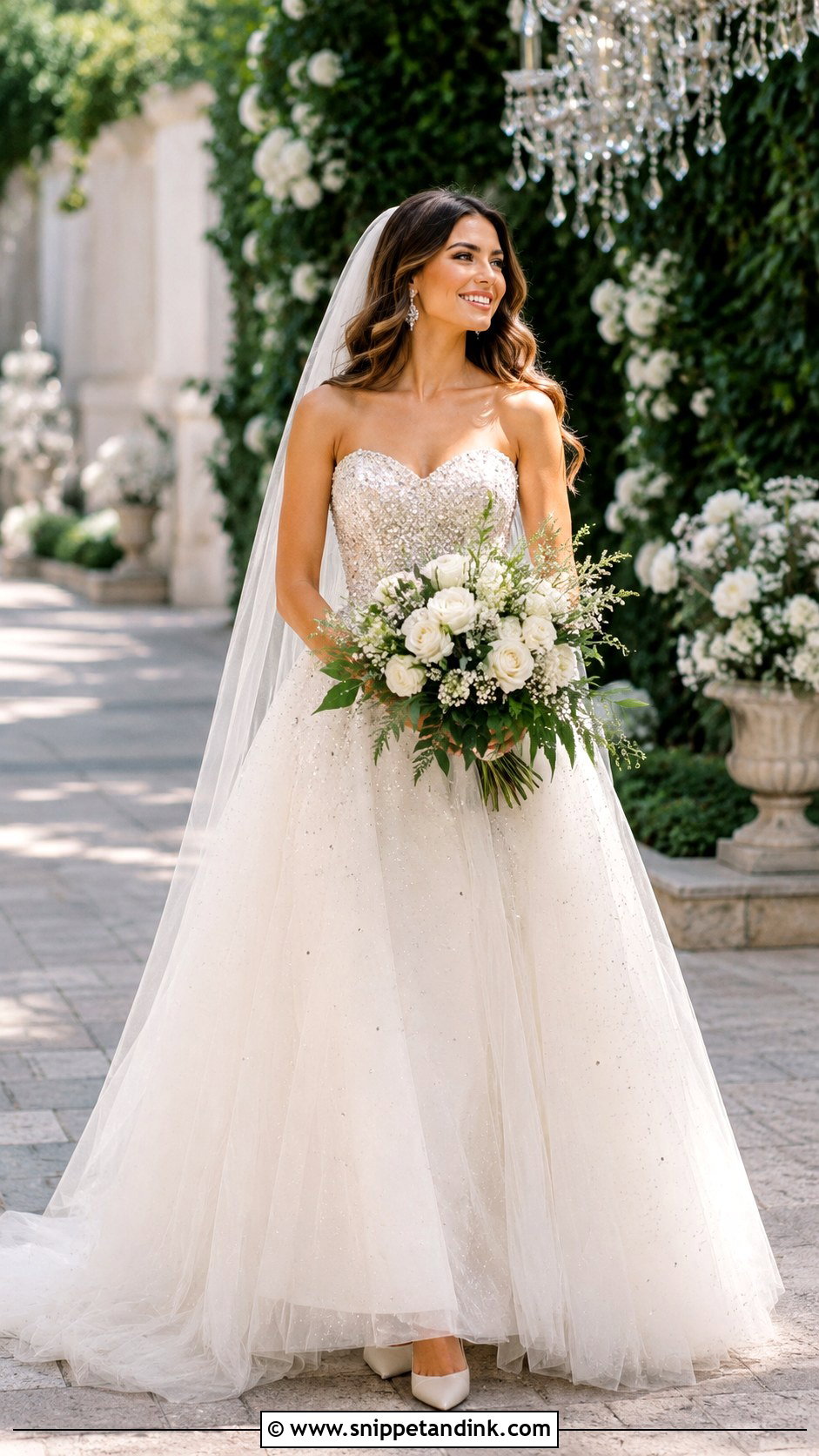Rhinestone Tulle Wedding Dress - Snippet and Ink - 20 Rhinestone Wedding Dress Ideas