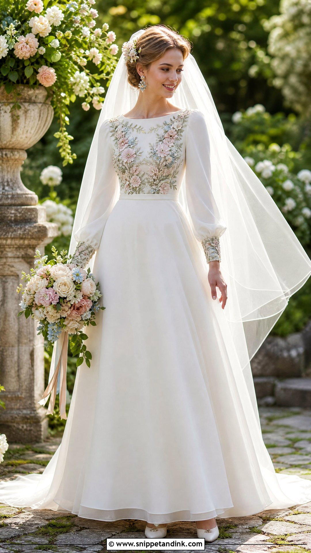 Ribbon Embroidered Wedding Dress - Snippet and Ink - 25 Handmade Wedding Dress Ideas