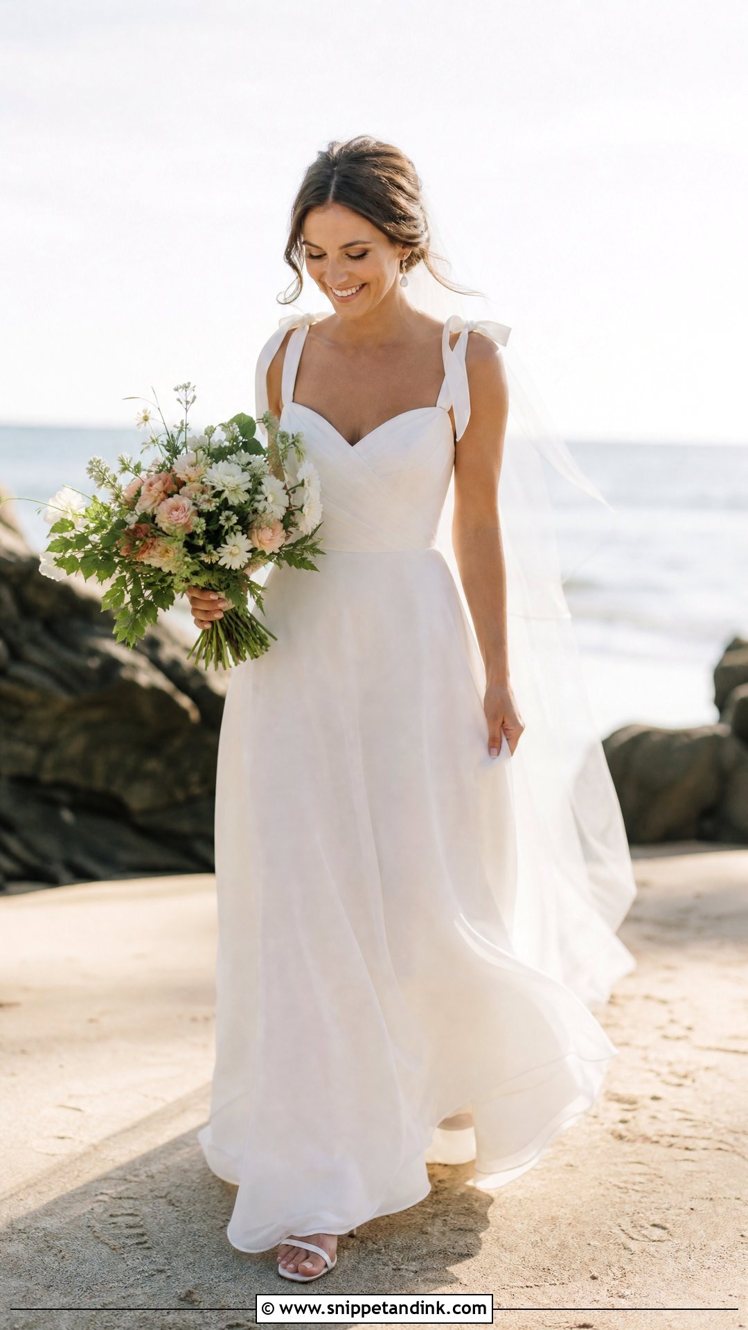 Ribbon Tie Strap Wedding Dress - Snippet and Ink - 20 Wedding Dresses Straps