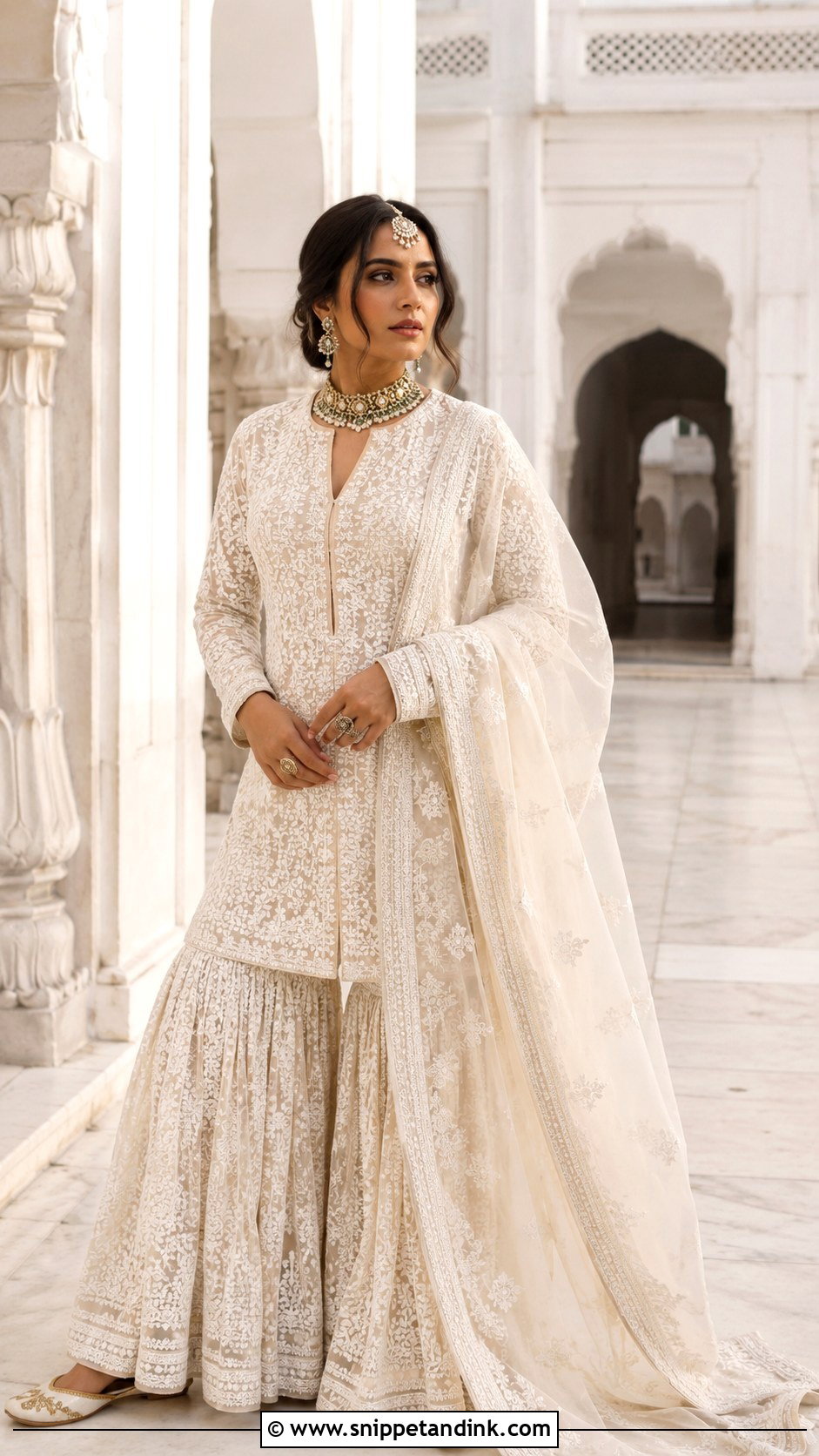 Richa Chadha Ivory Wedding Gharara - Snippet and Ink - 20 Bollywood Celebrity Wedding Outfit Ideas