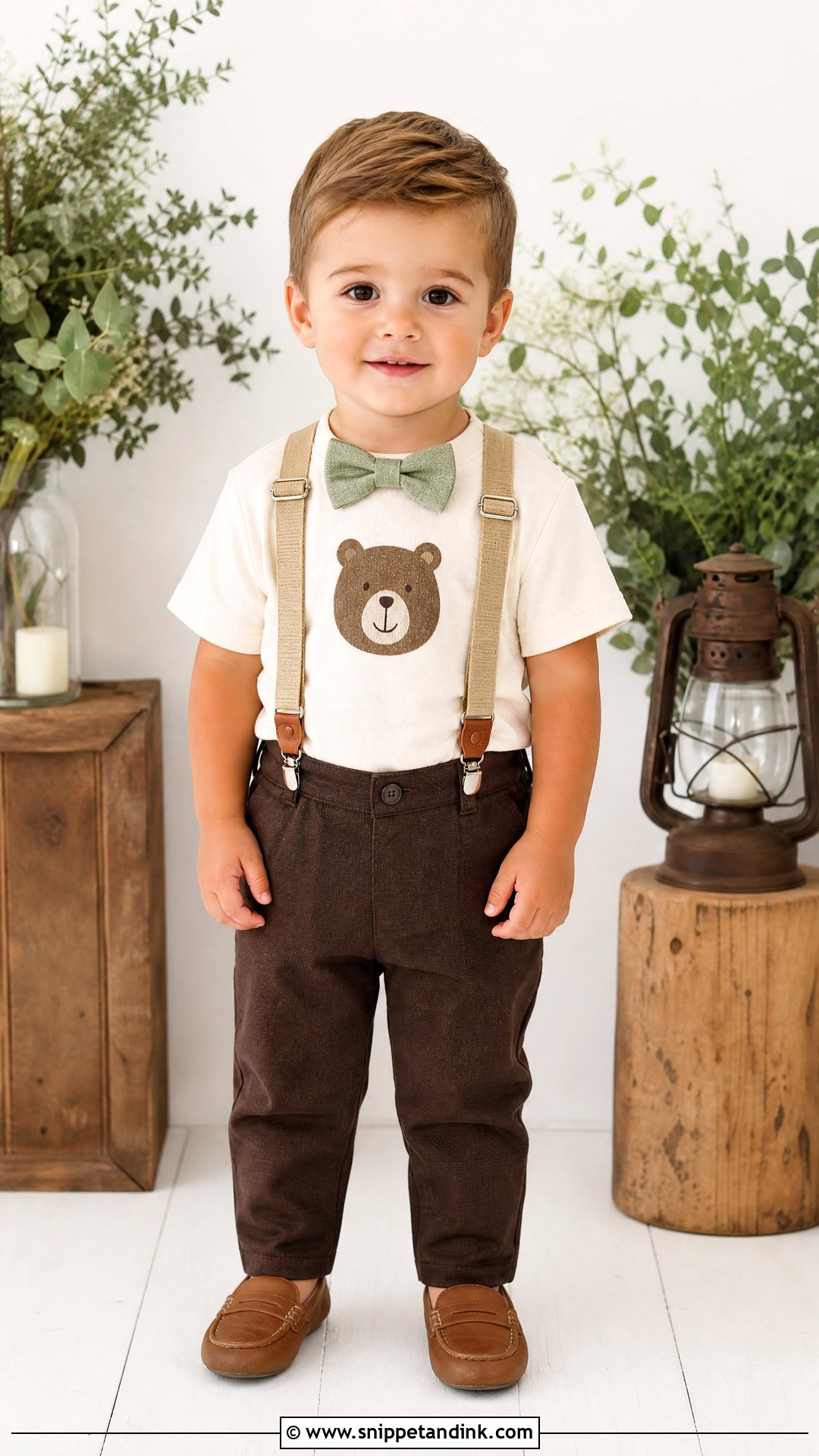 Ring Bear Ring Bearer Shirt With Brown Pants - Snippet and Ink - 20 Ring Bearer Shirt Ideas