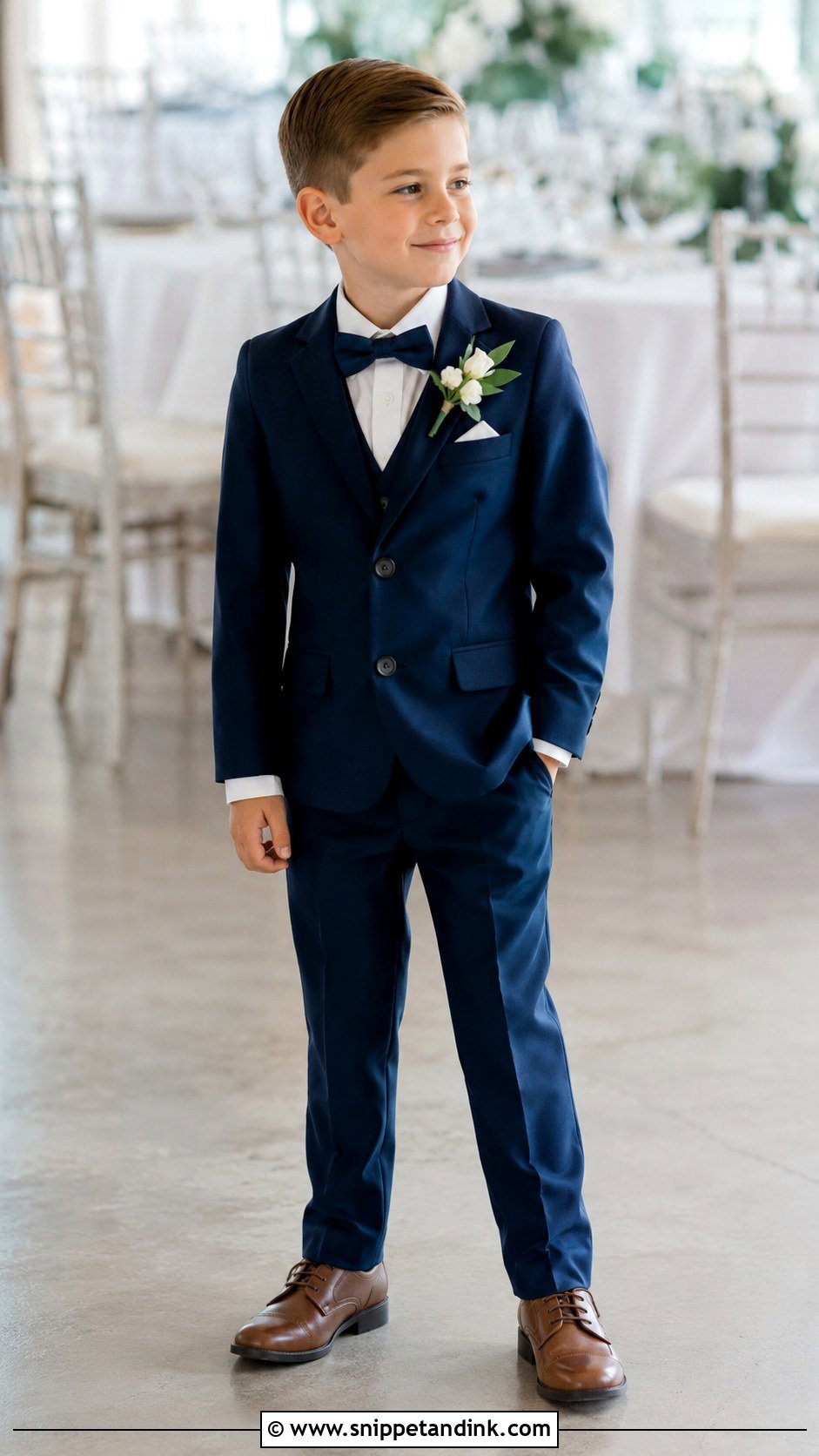 Ring Bearer Navy Suit Outfit - Snippet and Ink - 30 Kids Wedding Outfits