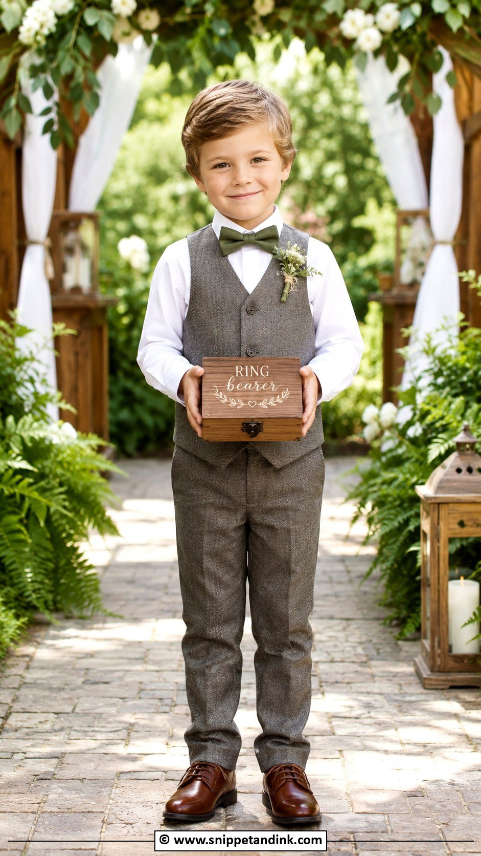 Ring Bearer With Wooden Box - Snippet and Ink - 30 Ring Bearer Ideas