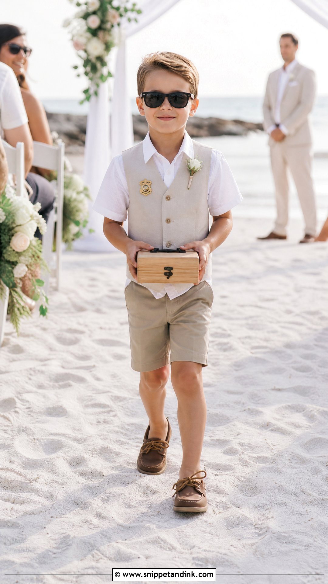 Ring Security Beach Wedding Outfit - Snippet and Ink - 20 Ring Security Ring Bearer Outfit Ideas