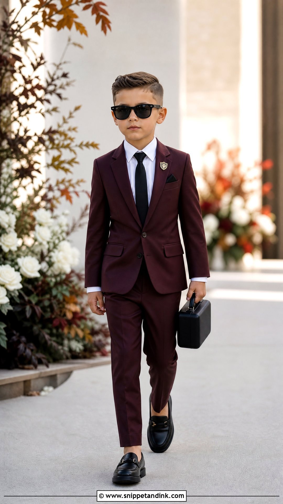 Ring Security Burgundy Suit Outfit - Snippet and Ink - 20 Ring Security Ring Bearer Outfit Ideas