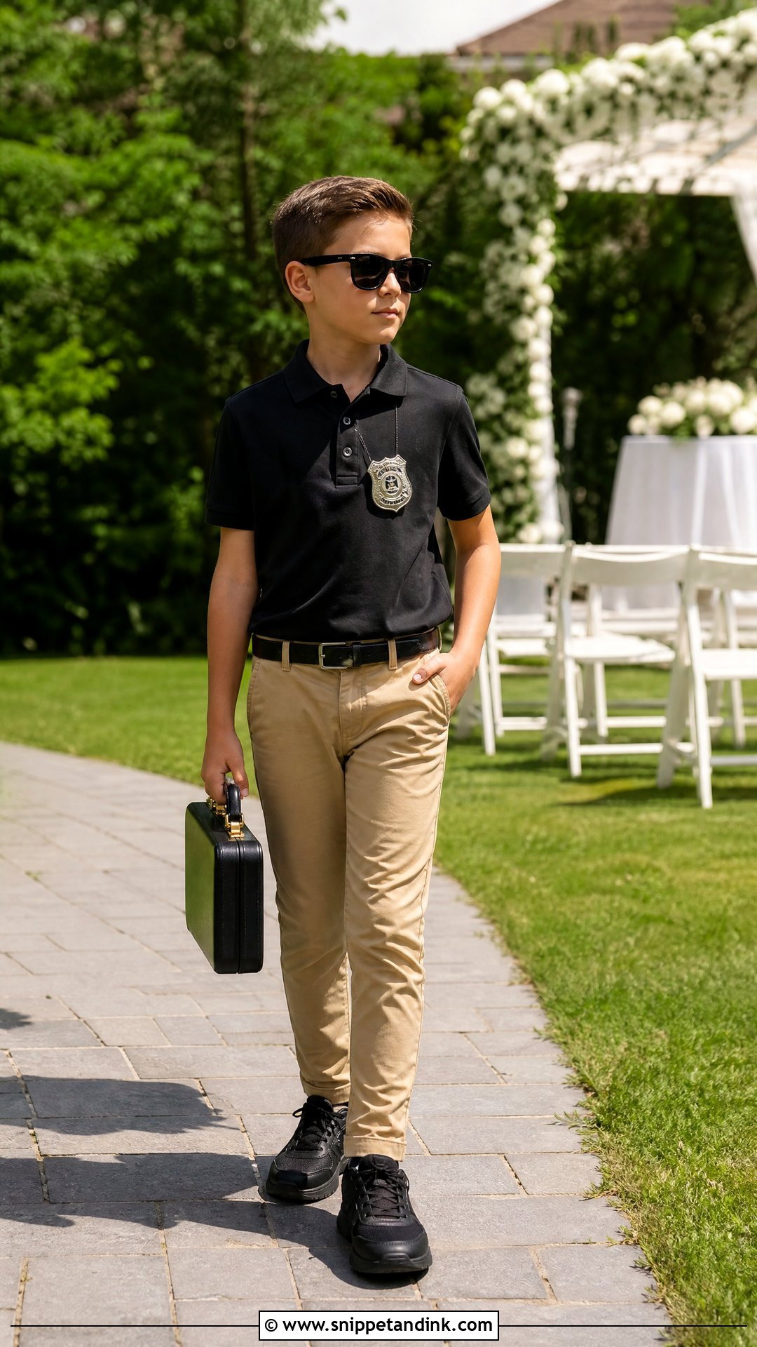 Ring Security Polo And Chinos Outfit - Snippet and Ink - 20 Ring Security Ring Bearer Outfit Ideas