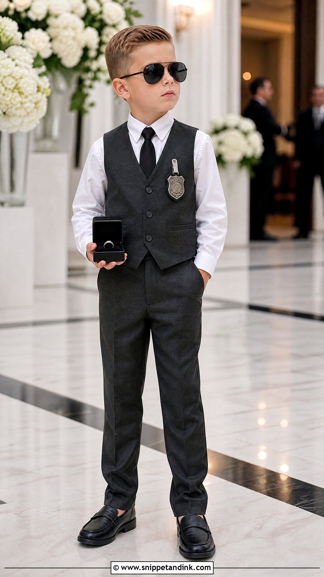 Ring Security Vest And Trousers Outfit - Snippet and Ink - 20 Ring Security Ring Bearer Outfit Ideas
