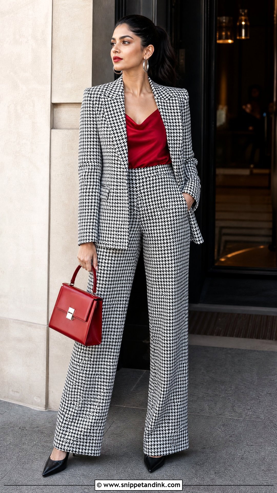 Rocky Aur Rani Houndstooth Suit Outfit - Snippet and Ink - 20 Rocky Aur Rani Outfits