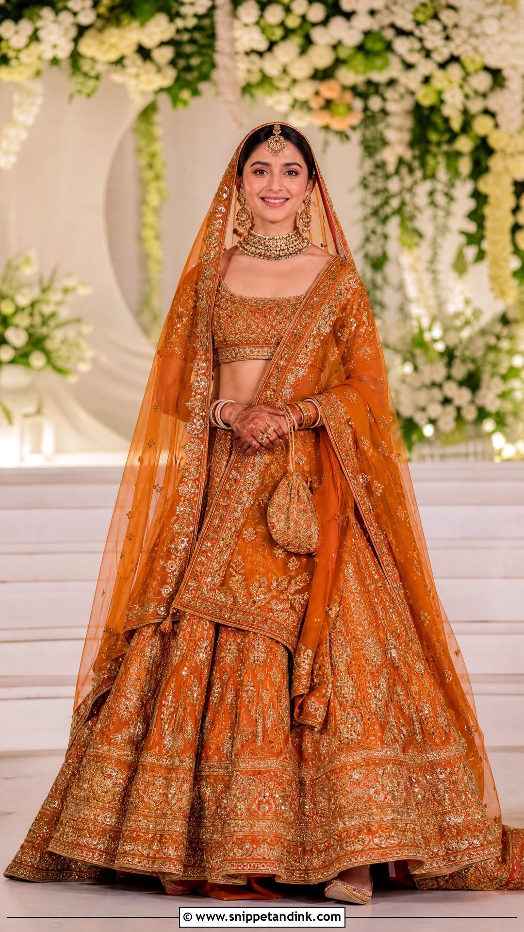 Rocky Aur Rani Orange Bridal Lehenga Outfit - Snippet and Ink - 20 Rocky Aur Rani Outfits
