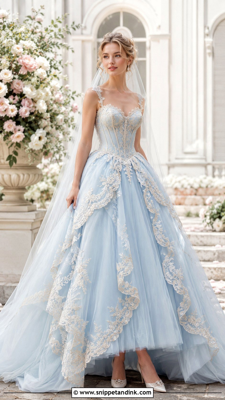 Rococo Blue Wedding Dress - Snippet and Ink - 25 Rococo Wedding Dress Ideas