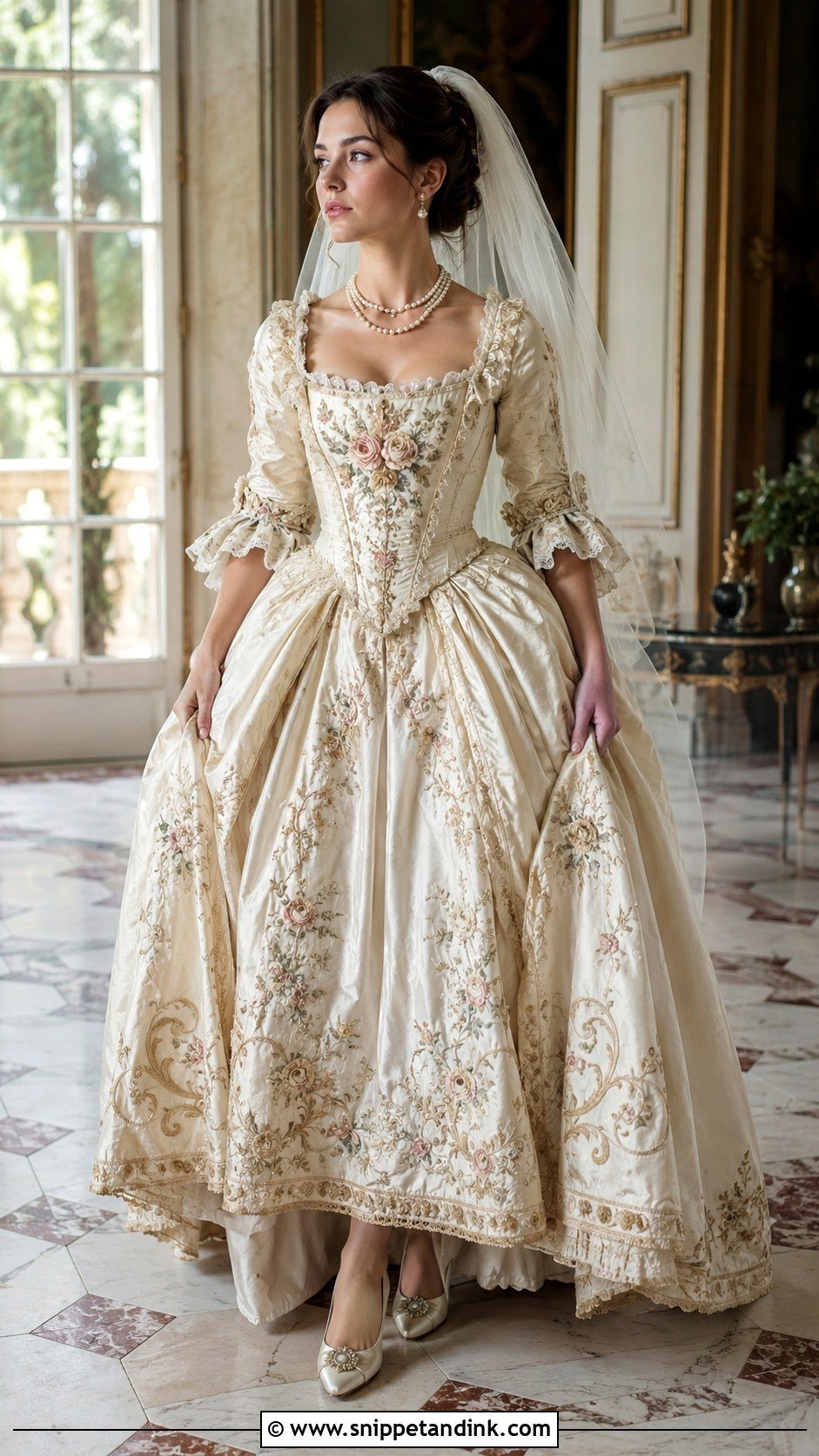 Rococo Embroidered Wedding Dress - Snippet and Ink - 25 Rococo Wedding Dress Ideas