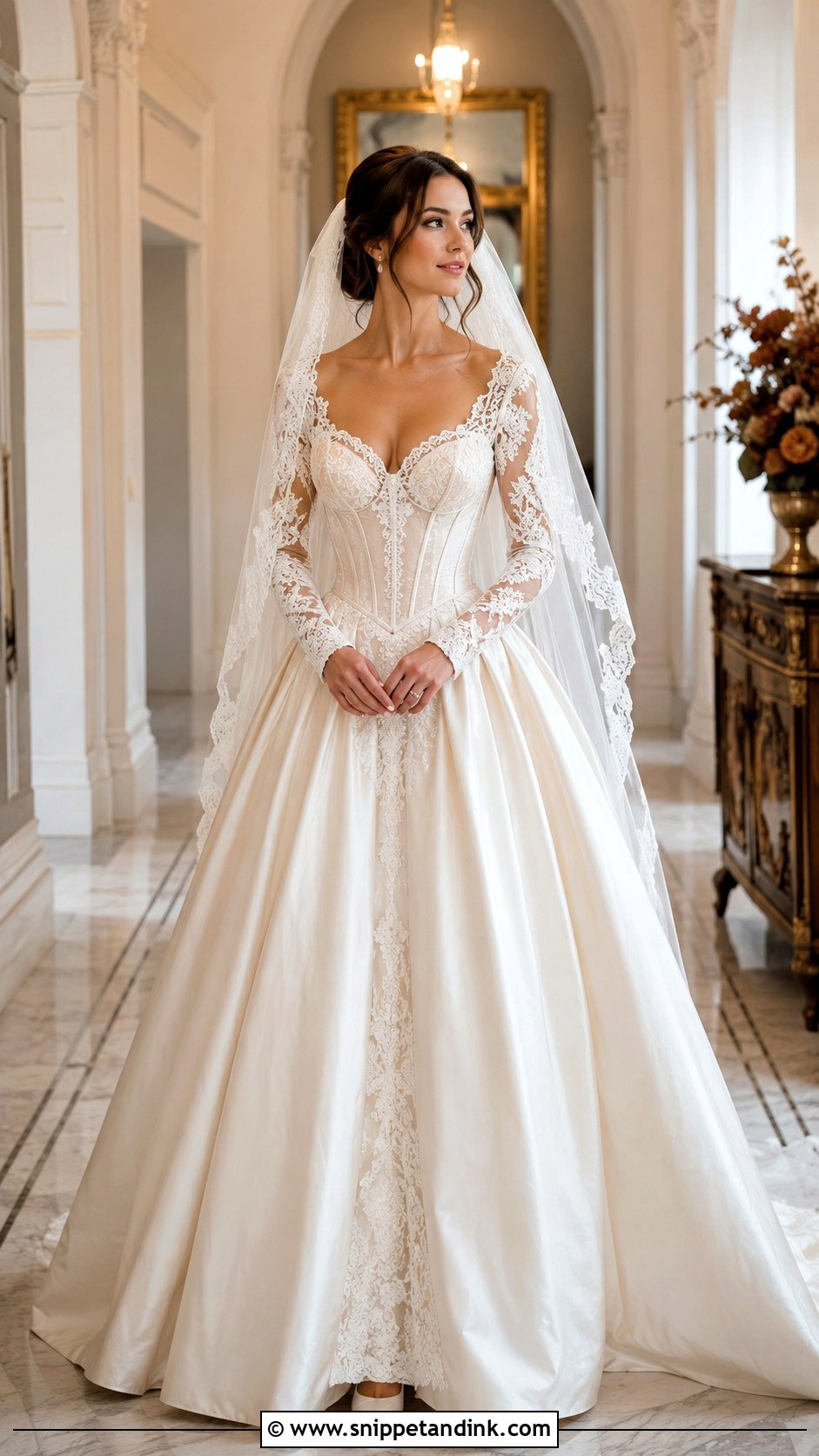 Rococo Long Sleeve Wedding Dress - Snippet and Ink - 25 Rococo Wedding Dress Ideas