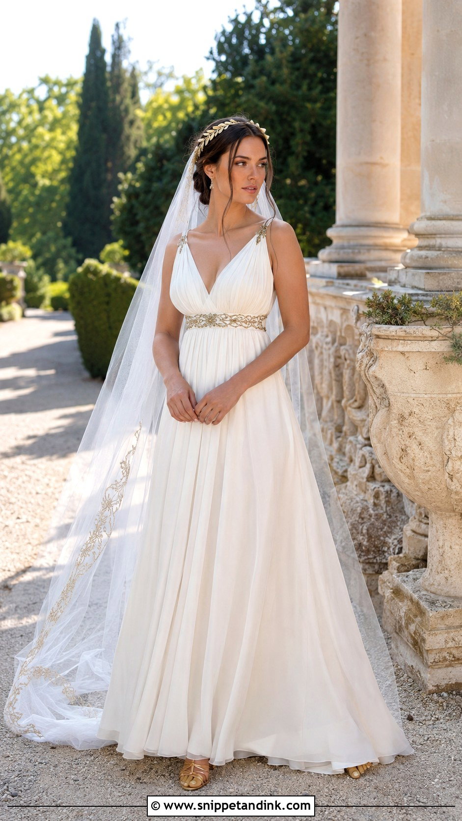 Roman Empire Waist Wedding Dress - Snippet and Ink - 20 Roman Wedding Dress Ideas