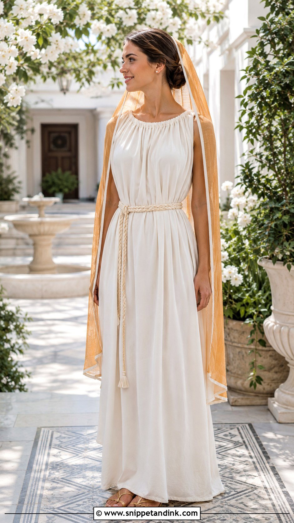 Roman Wedding Dress With Flammeum Veil - Snippet and Ink - 20 Roman Wedding Dress Ideas