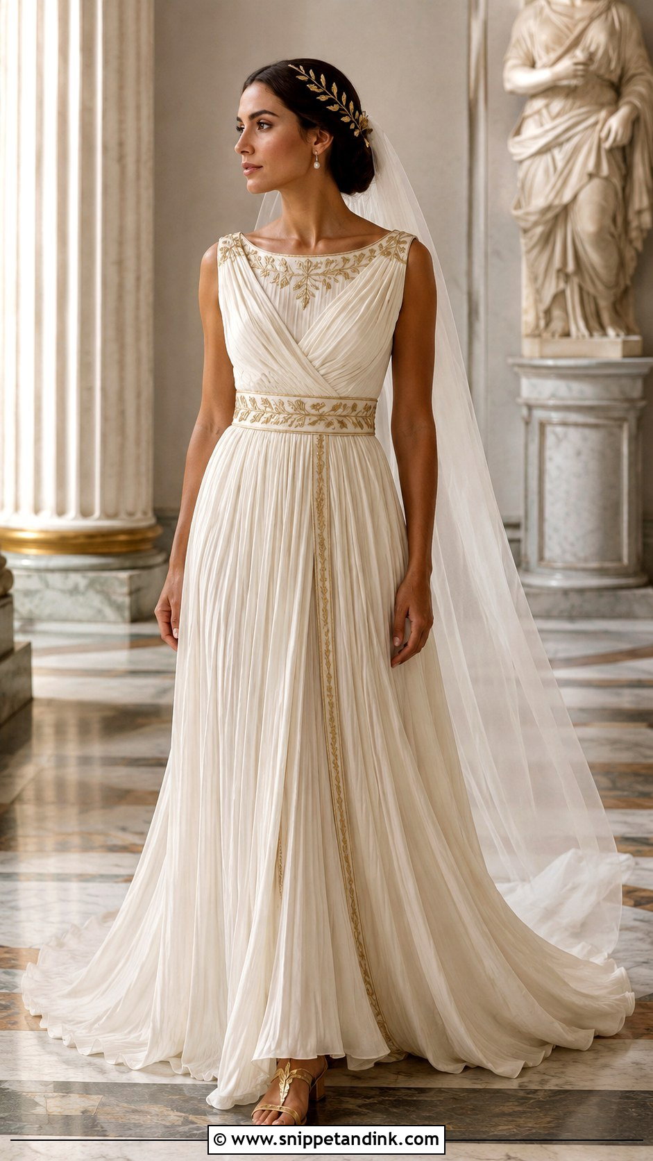 Roman Wedding Dress With Gold Trim - Snippet and Ink - 20 Roman Wedding Dress Ideas