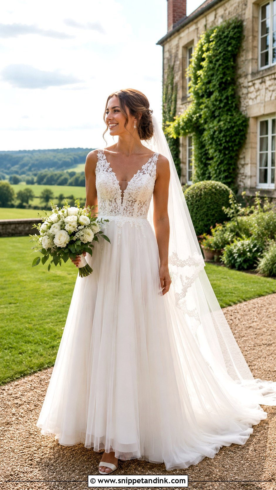 Romantic A Line Wedding Dress - Snippet and Ink - 20 Romantic Wedding Dresses
