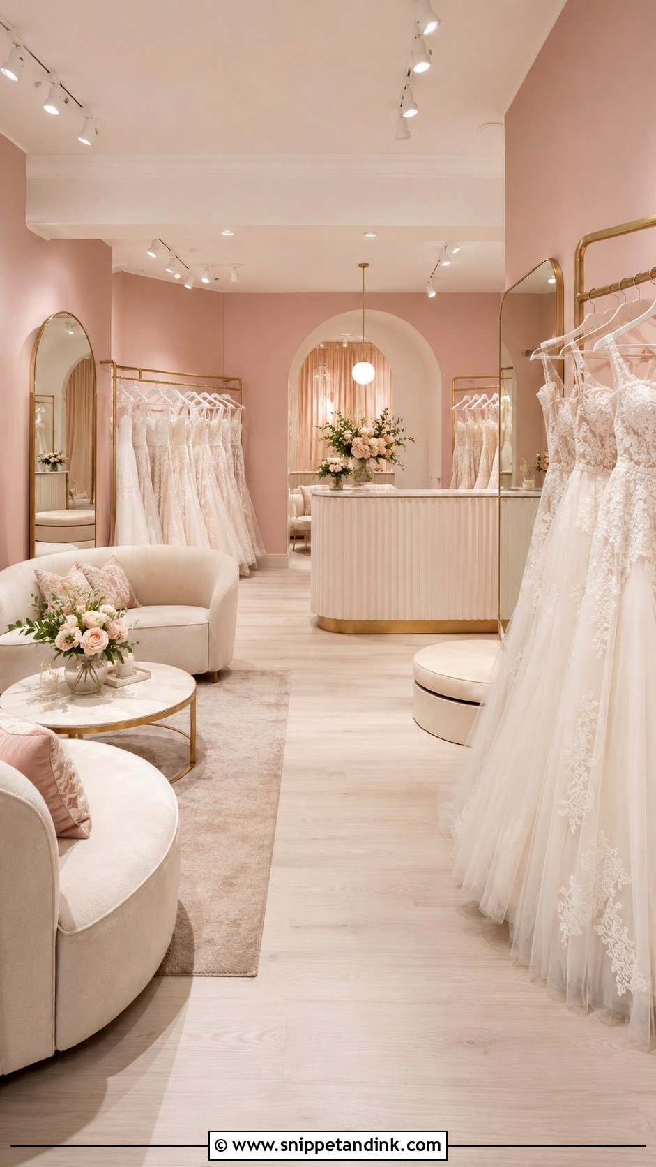 Romantic Blush Bridal Salon - Snippet and Ink - 20 Bridal Salon Ideas