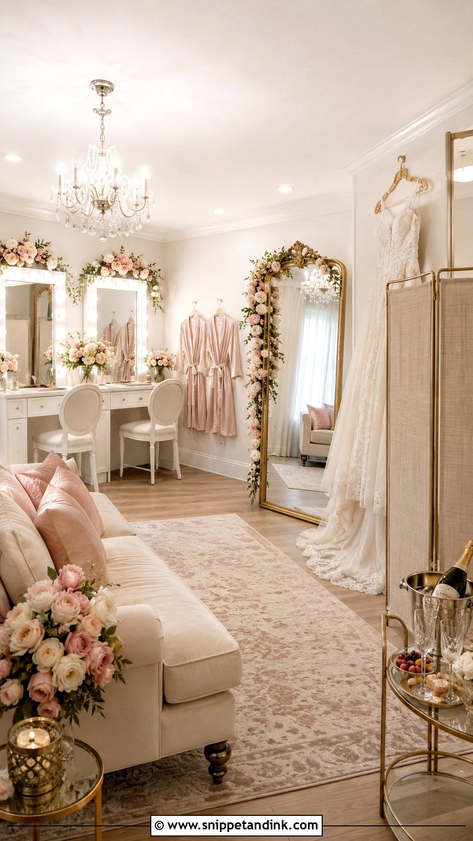 Romantic Floral Bridal Suite - Snippet and Ink - 20 Bride Suite Ideas