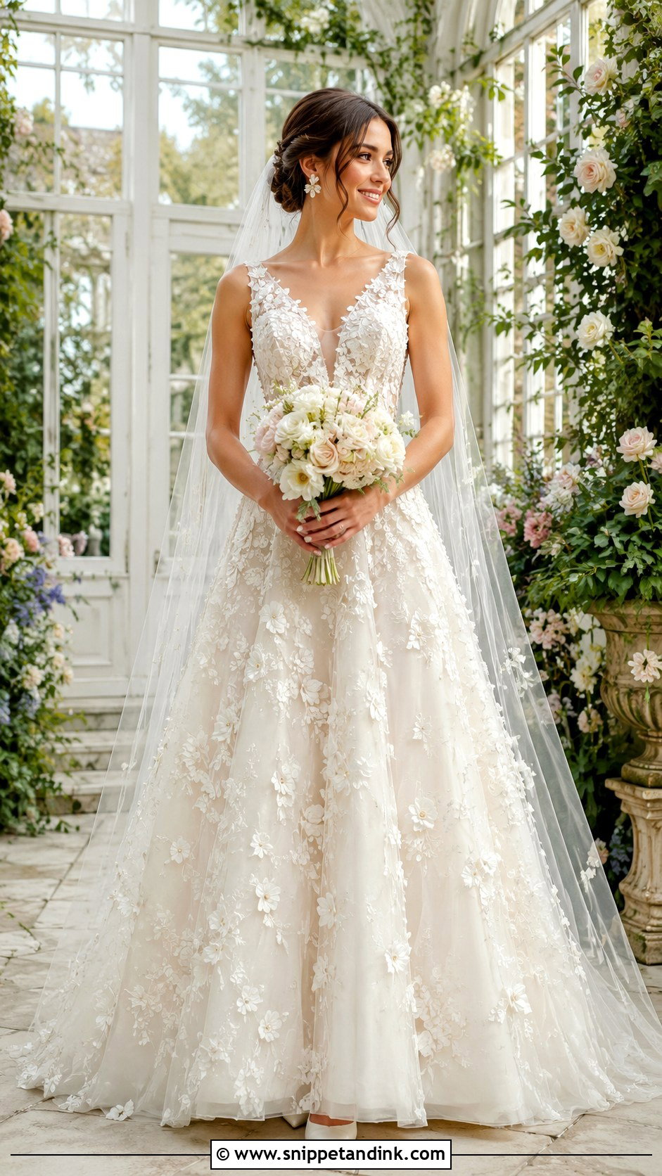 Romantic Floral Wedding Dress - Snippet and Ink - 20 American Wedding Dress Ideas