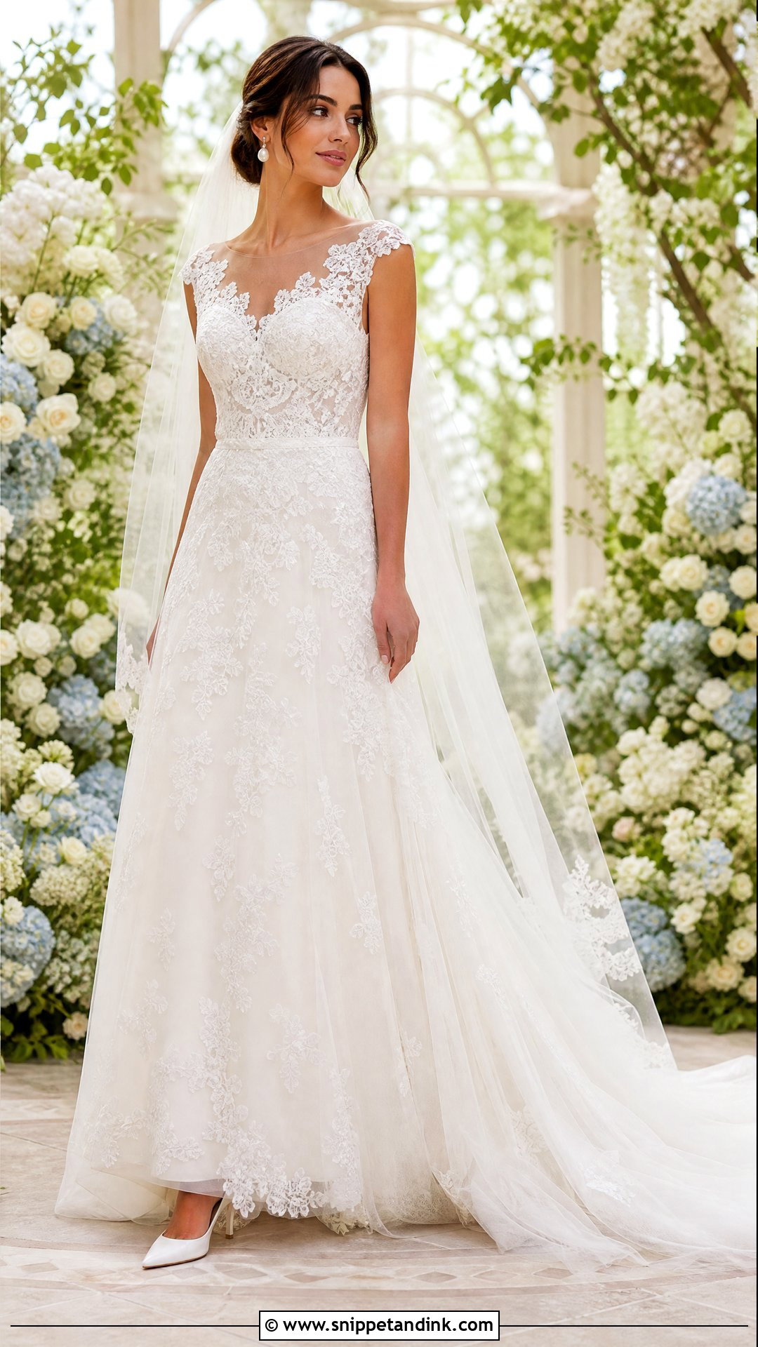 Romantic Lace A Line Wedding Dress - Snippet and Ink - 25 Dreamy Romantic Elegant Wedding Dress Ideas