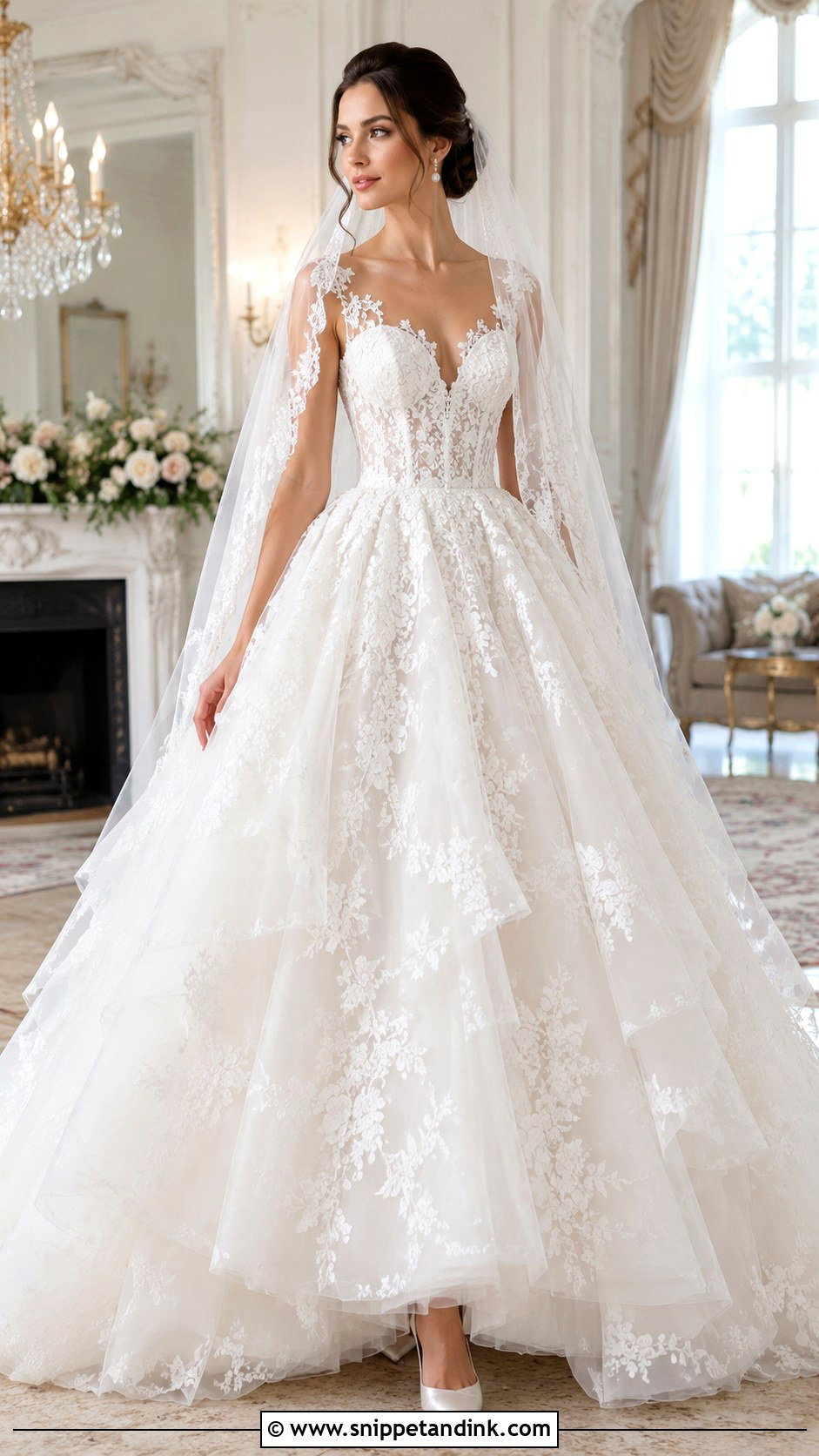 Romantic Lace Ball Gown Wedding Dress - Snippet and Ink - 20 Romantic Wedding Dresses