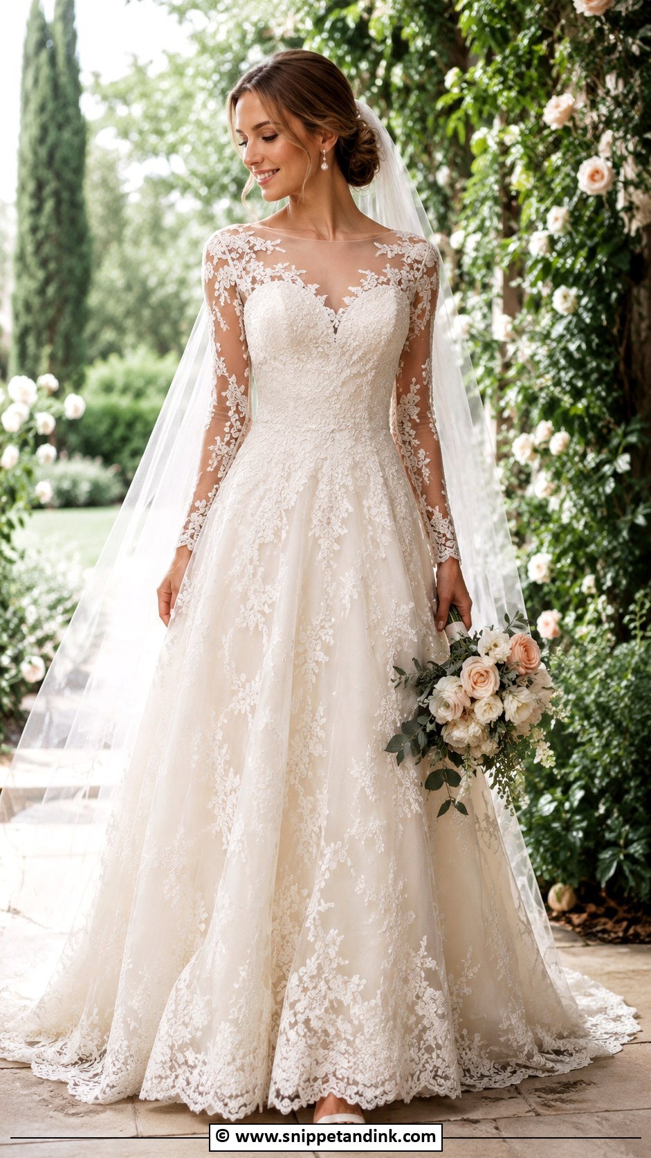 Romantic Lace Wedding Dress - Snippet and Ink - 30 Wedding Dress Aesthetic Ideas