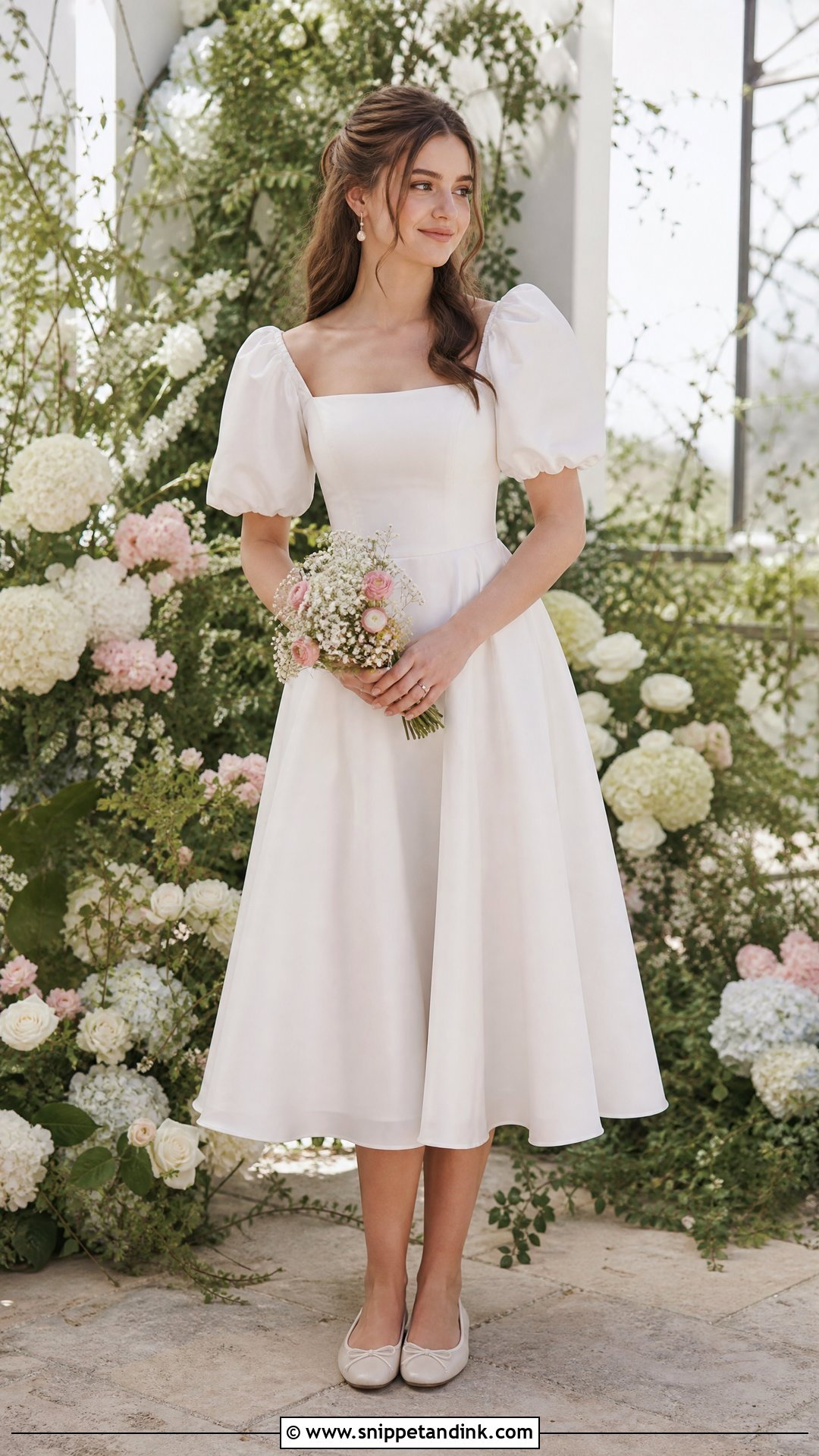 Romantic Puff Sleeve Wedding Dress - Snippet and Ink - 25 Relaxed Wedding Dress Ideas