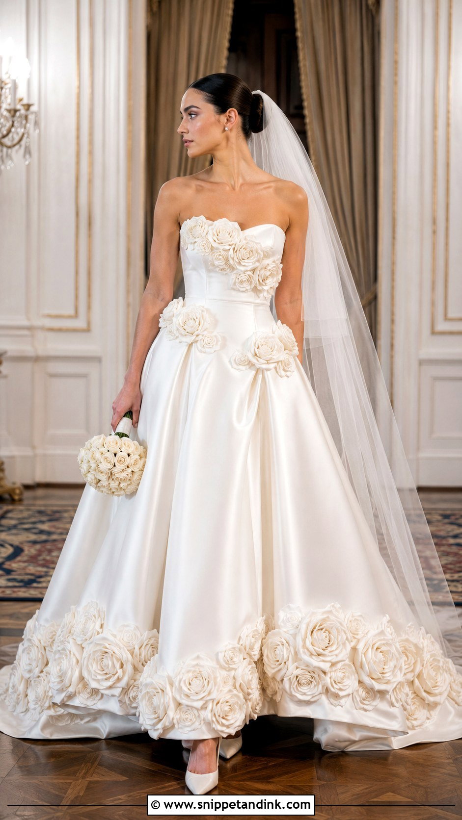 Rose Applique Wedding Dress - Snippet and Ink - 20 Flower Wedding Dresses